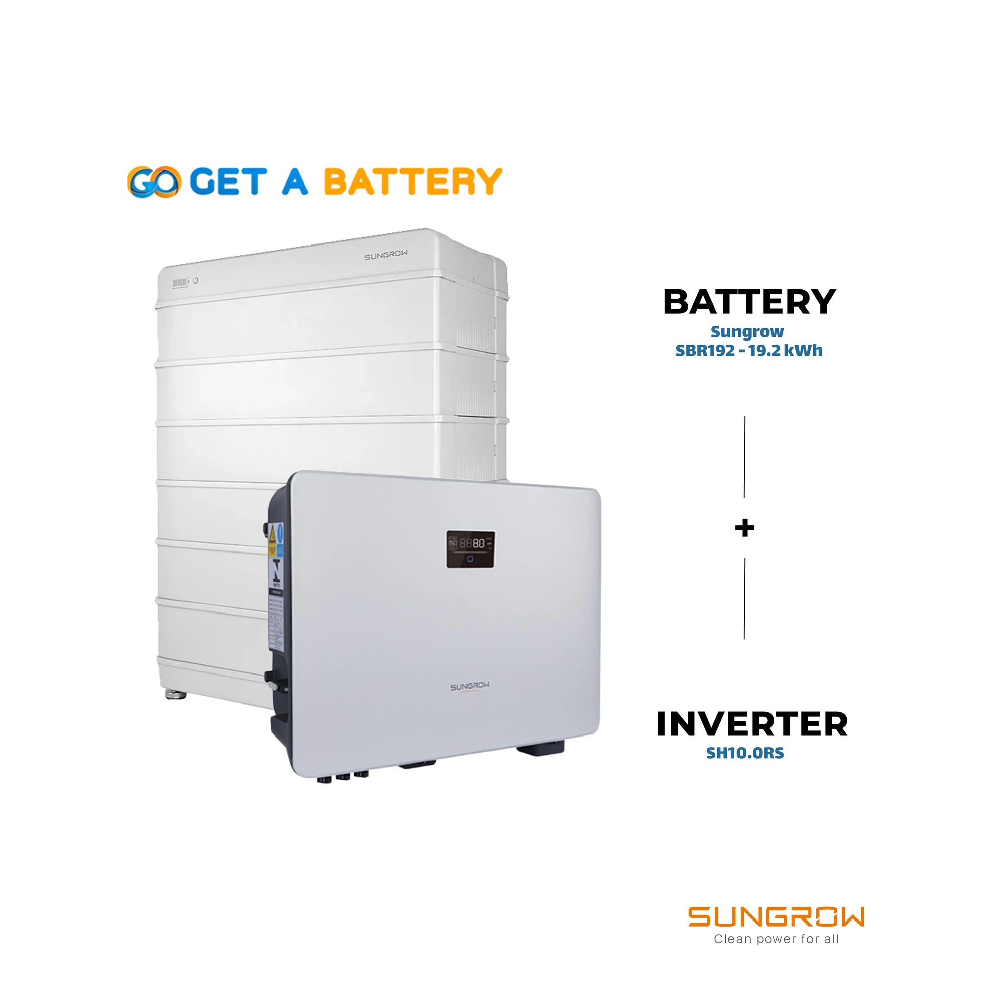 Sungrow SBR192 (19.2kWh) + SH10.0RS Inverter - GoGetBattery