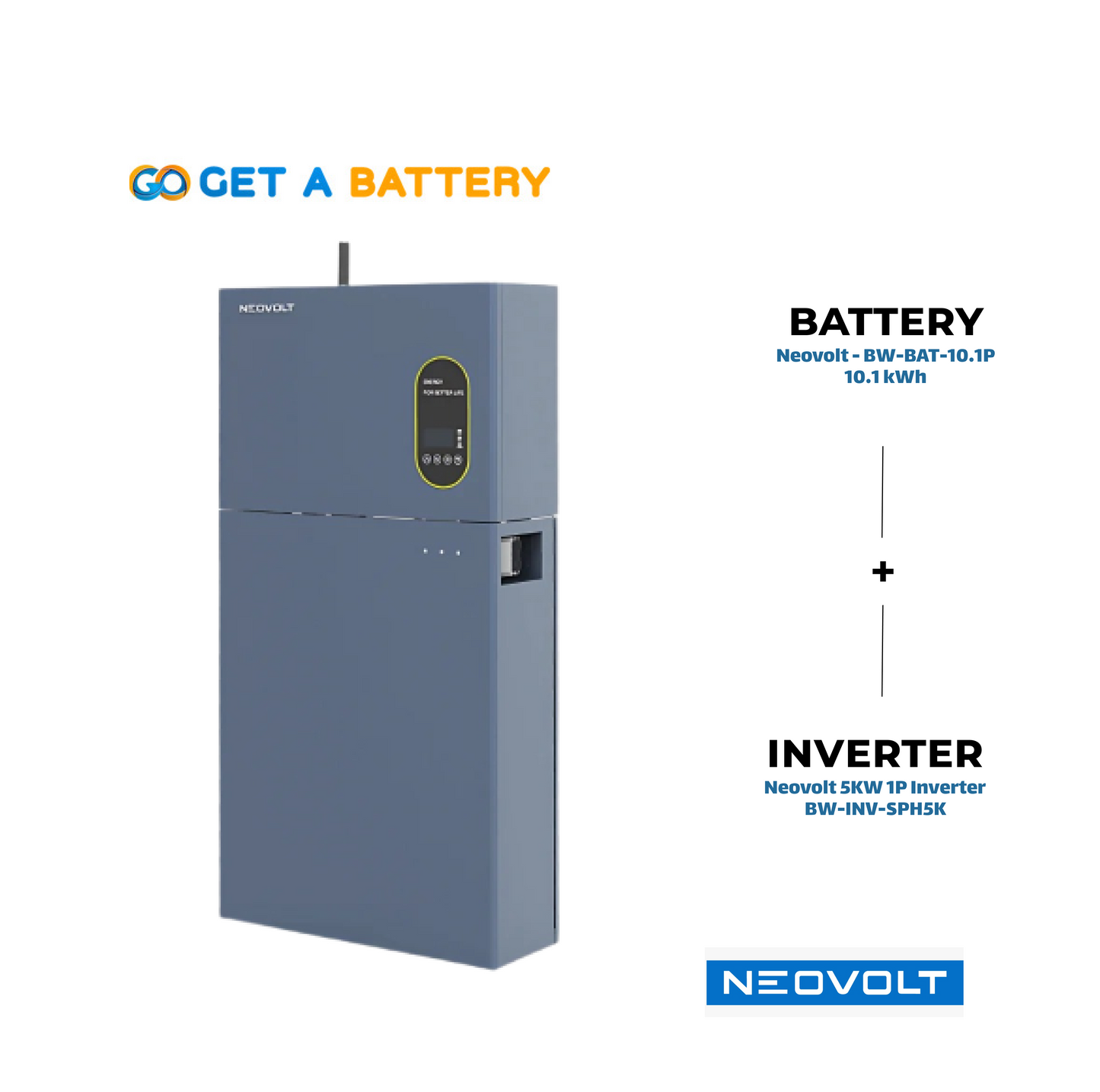 Neovolt 10.1kWh Battery with 5kw 1ph inverter