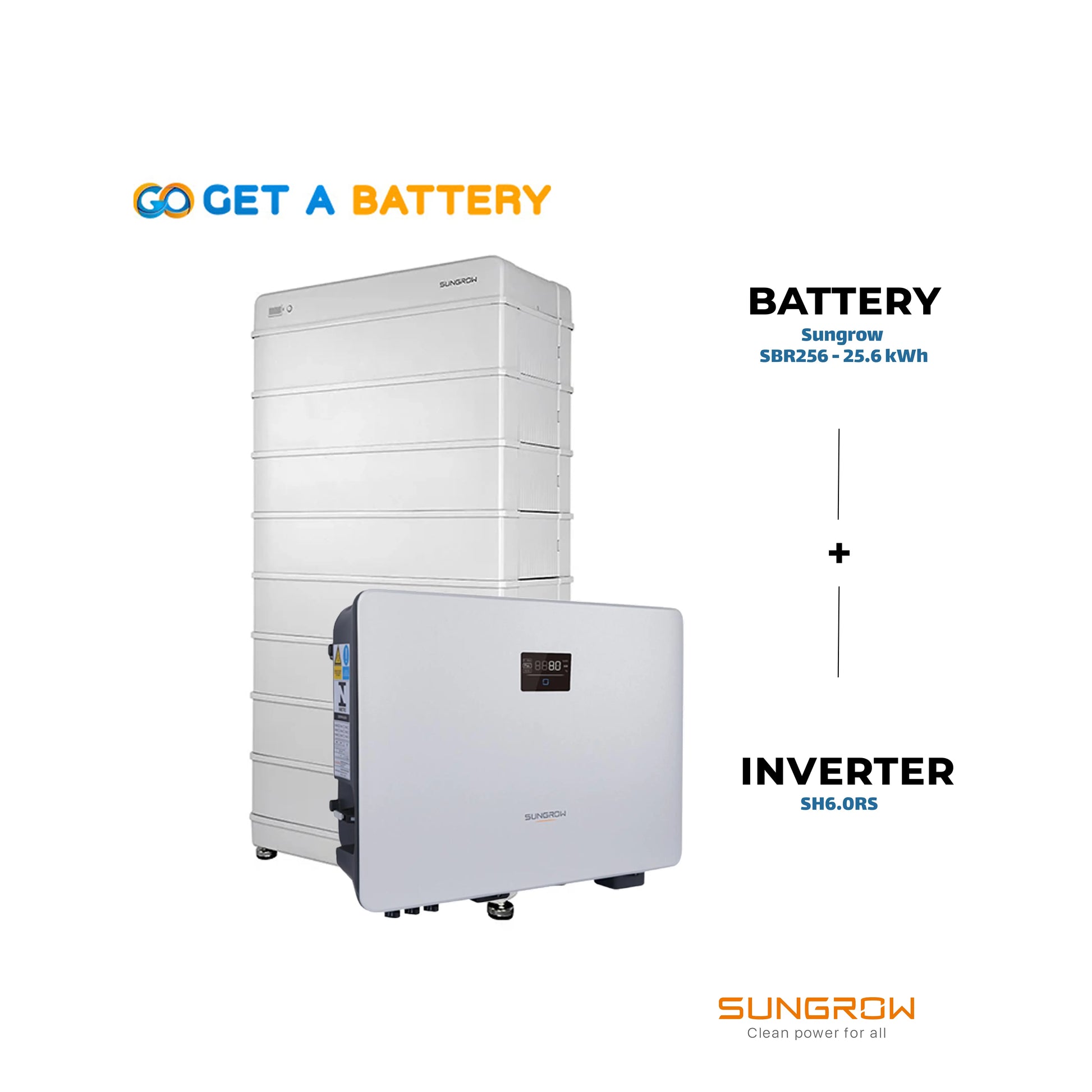 Sungrow SBR256 (25.6kWh) + SH6.0RS Inverter - GoGetBattery