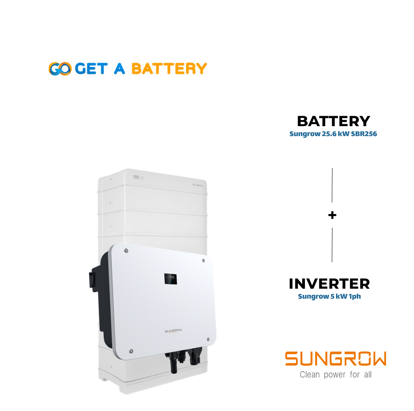Sungrow 25.6 kWh High-Voltage Battery with the Sungrow 5 kW Single-Phase Hybrid Inverter