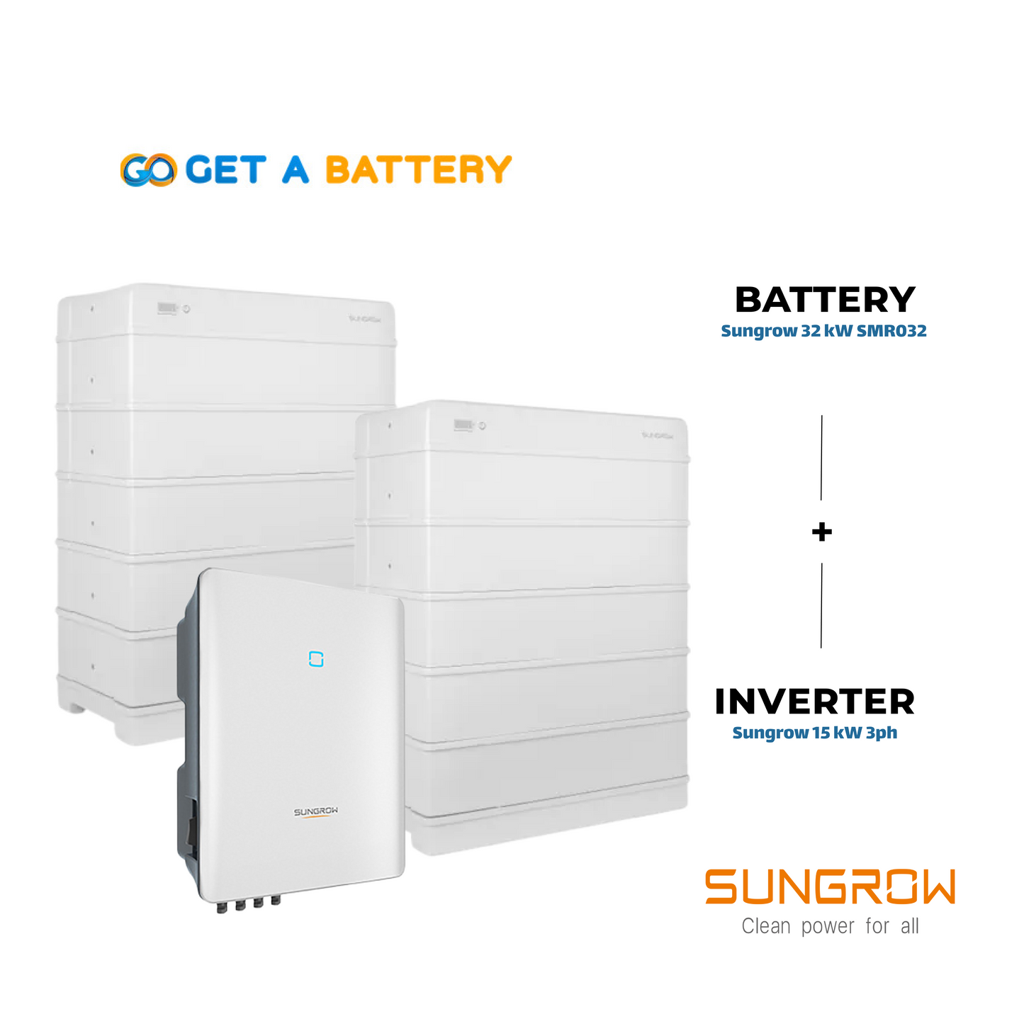 Sungrow 32 kWh Battery, paired with the Sungrow 15 kW Three-Phase Hybrid Inverter