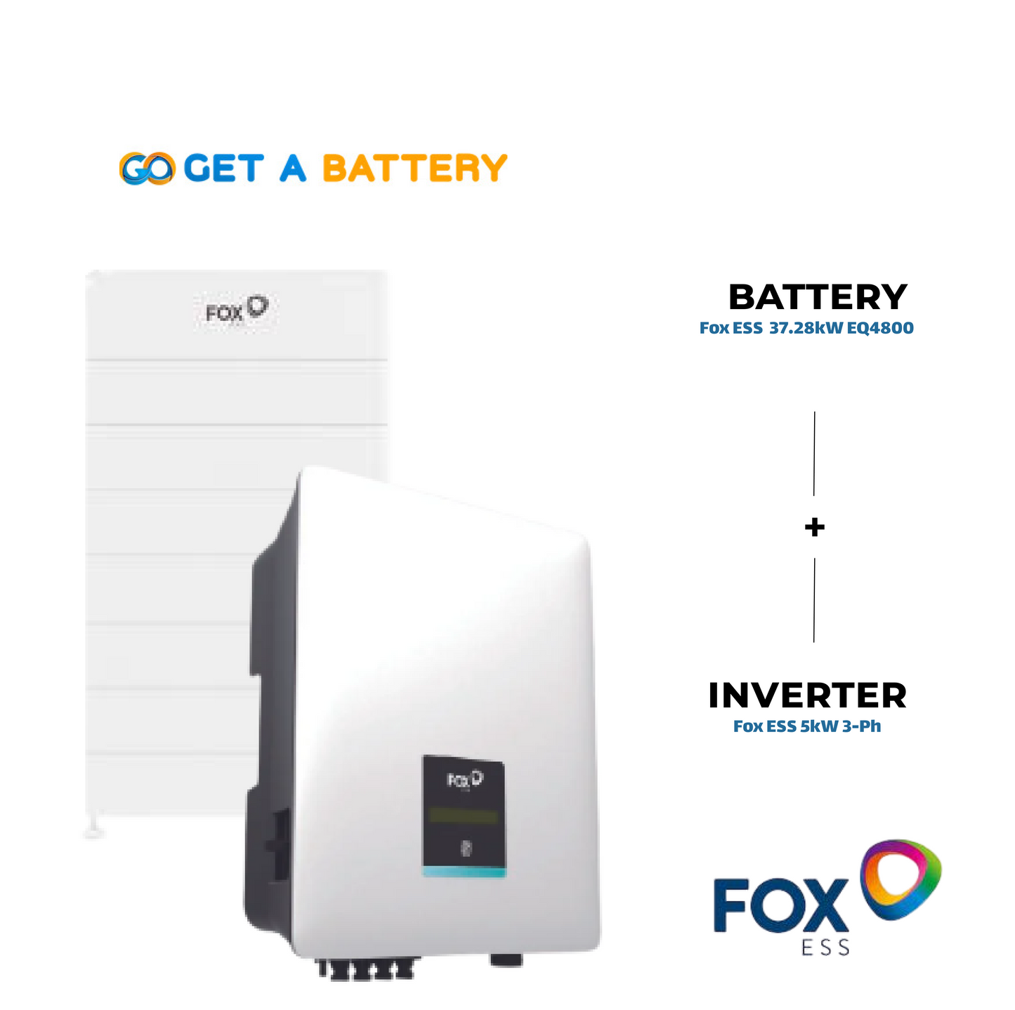 Fox ESS 37.28 kWh Battery with
Fox ESS 5 kW 3ph Hybrid Inverter