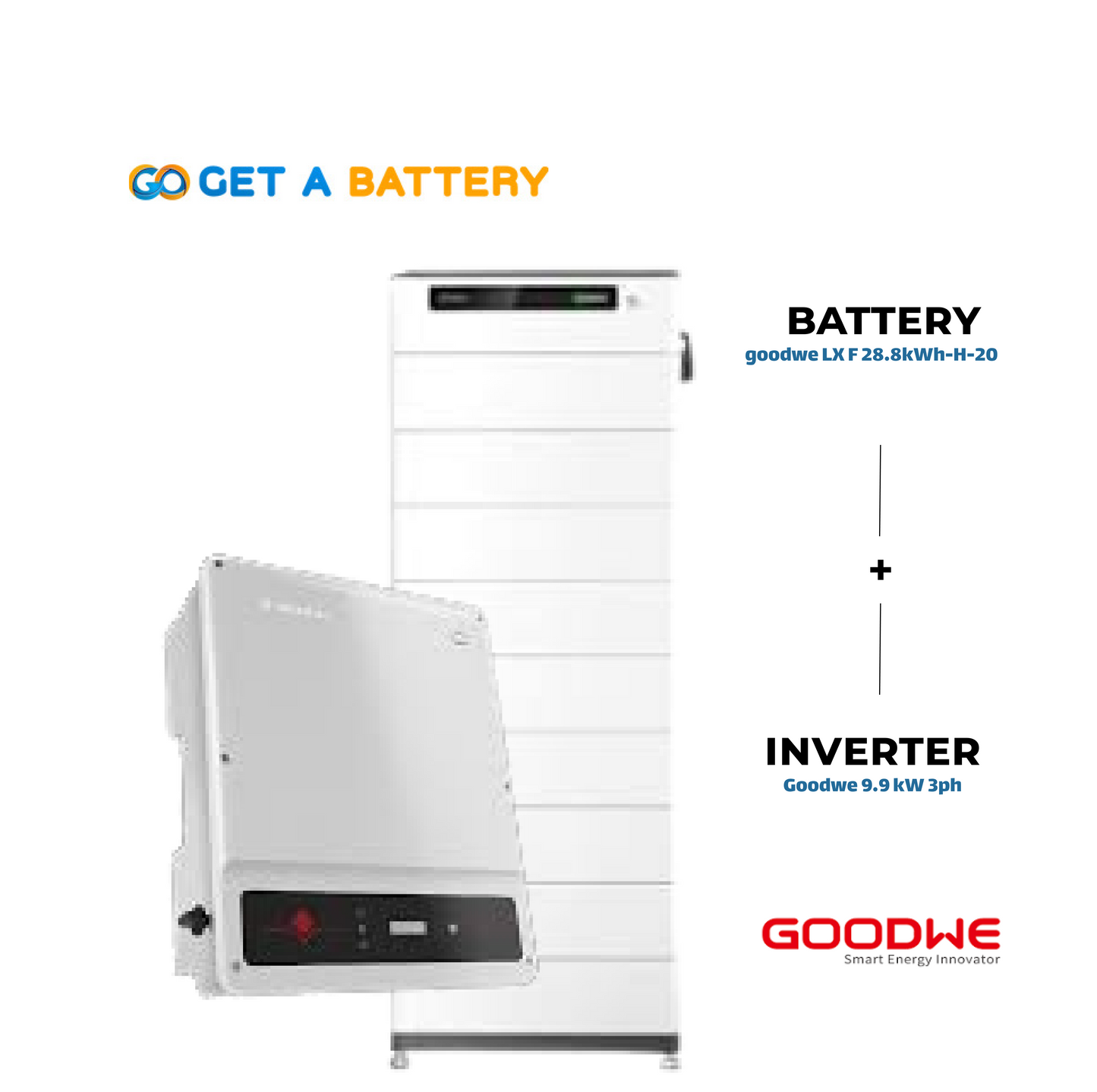 GoodWe 28.8 KWh Battery GoodWe 9.9kW 3-ph Hybrid Inverter
