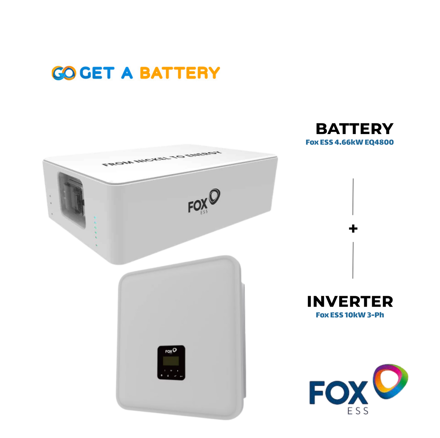 Fox ESS 10 KW 3ph Hybrid Inverter with a 4.66 kWh Fox ESS Battery