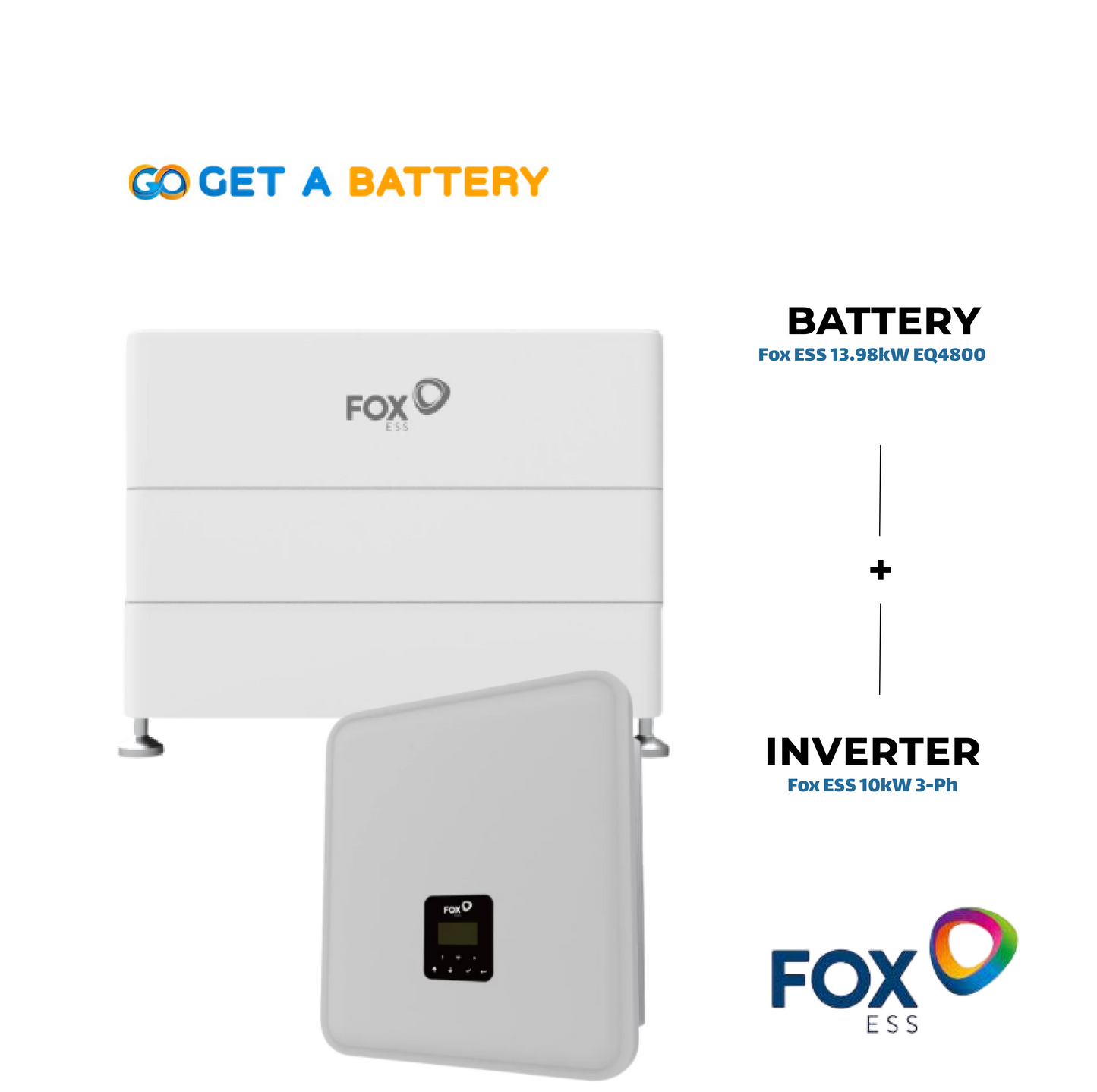 Fox ESS 10 KW 3ph Hybrid Inverter with a 13.98 kWh Fox ESS Battery Stack