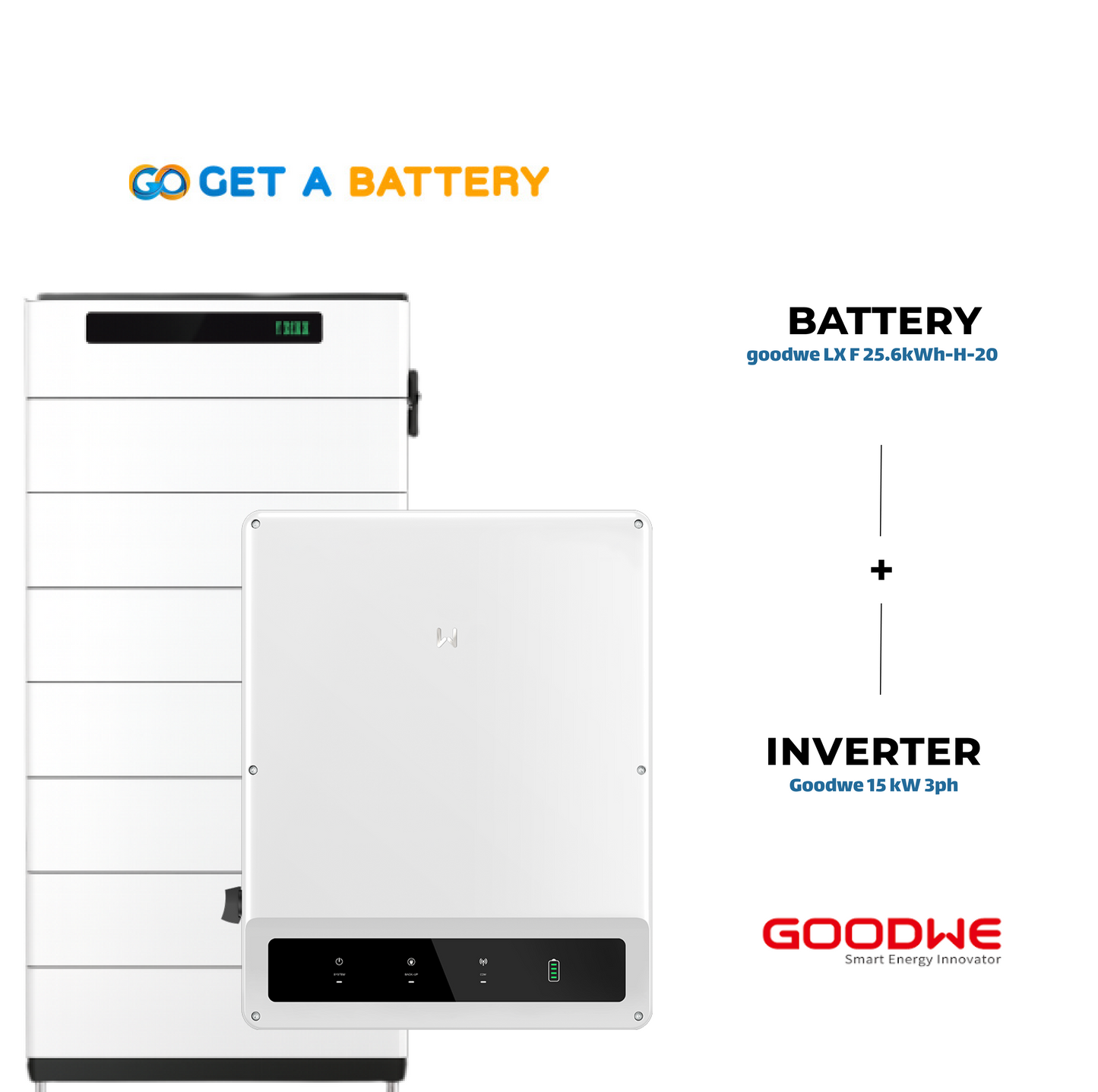 GoodWe 25.6 KWh Battery
GoodWe 15 kW 3-ph Hybrid Inverter