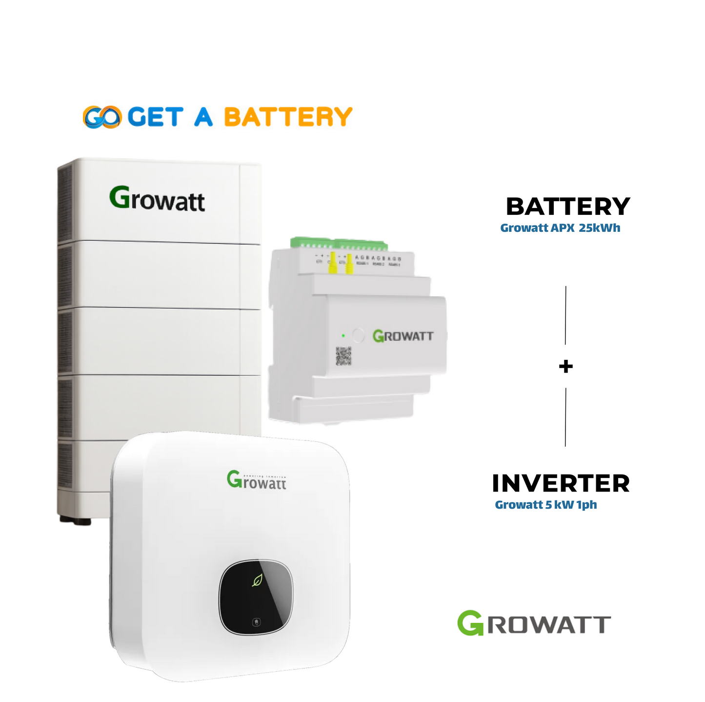 Growatt 5 kW Single-Phase Hybrid Inverter with
a 25 kWh Growatt Battery