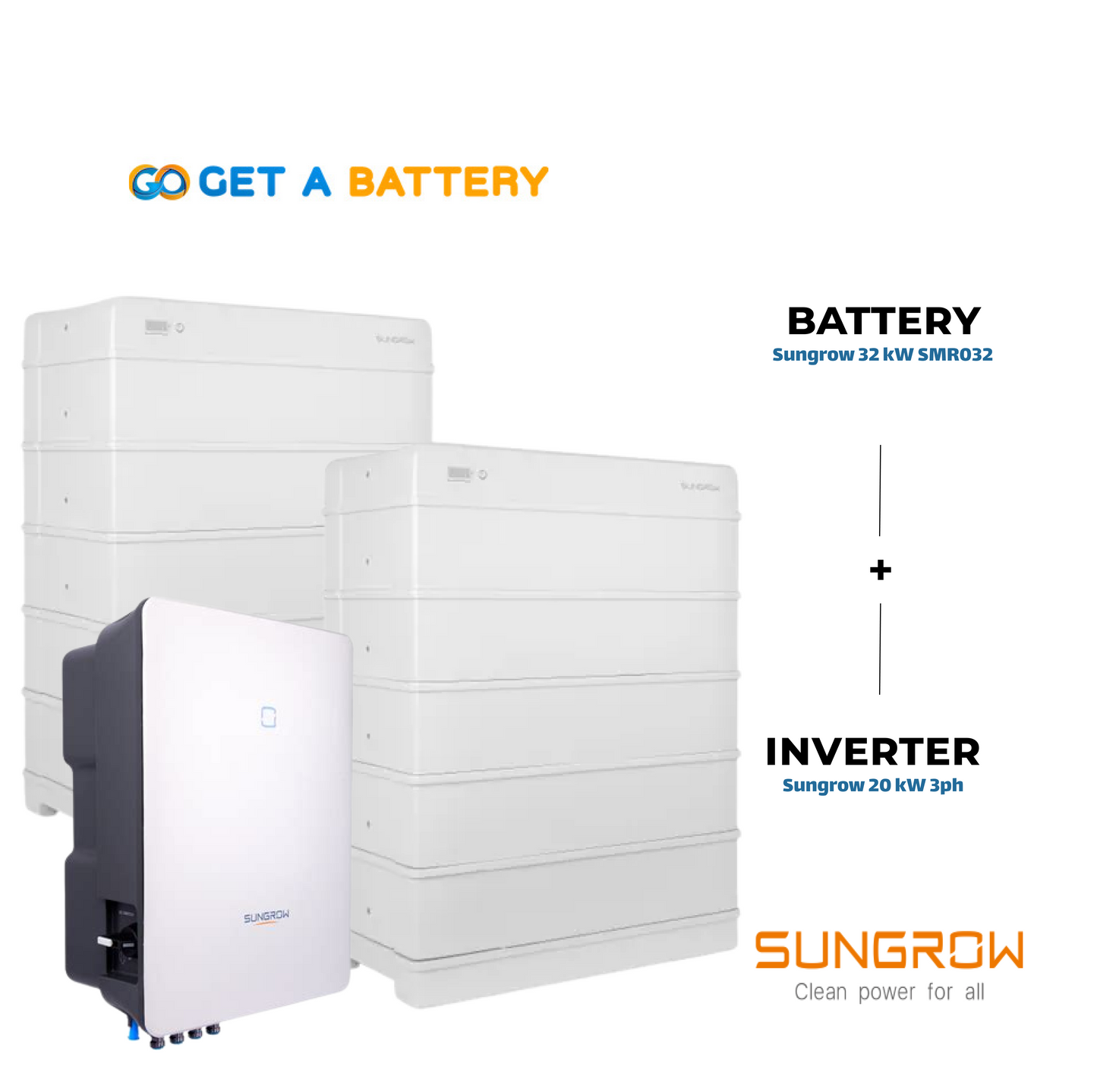 Sungrow 32 kWh Battery, paired with the Sungrow 20 kW Three-Phase Hybrid Inverter
