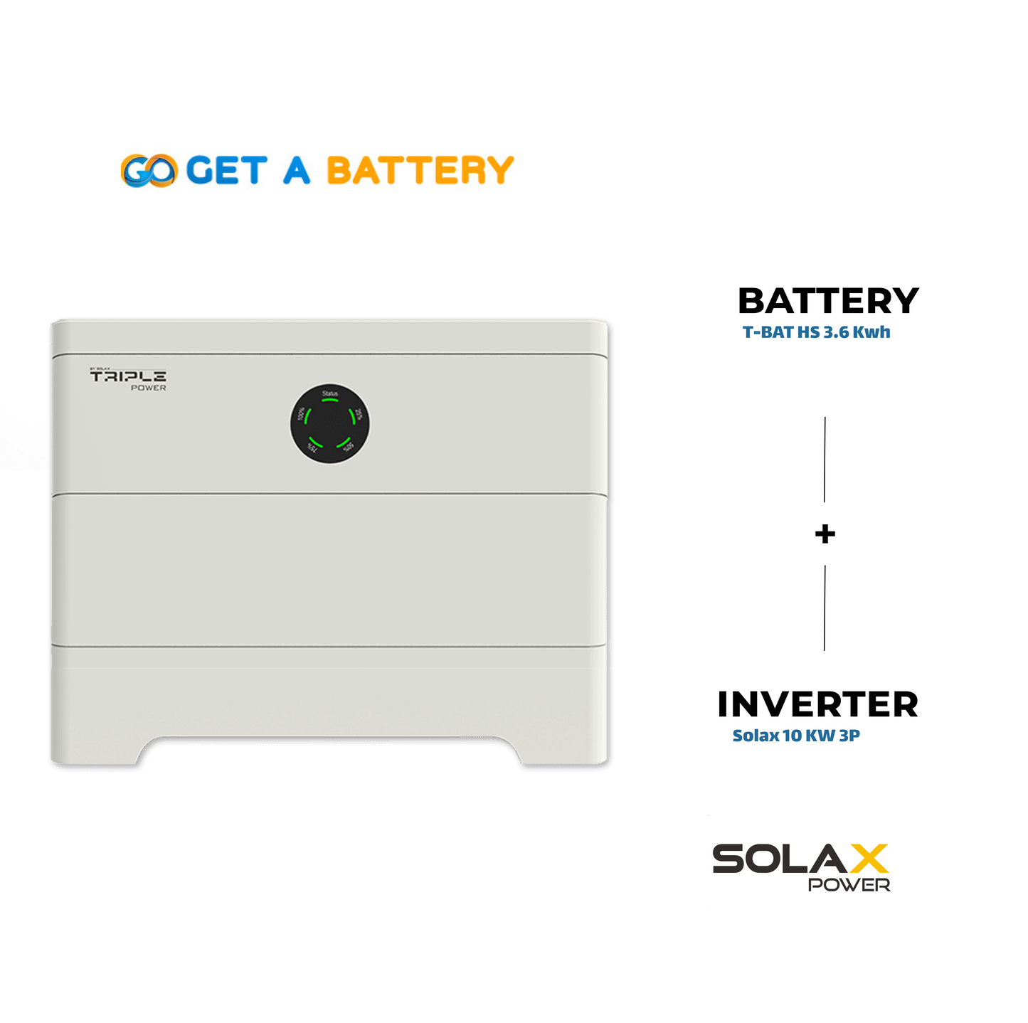 Solax 3.6 KWh Battery
Solax 10kW 3-ph Hybrid Inverter