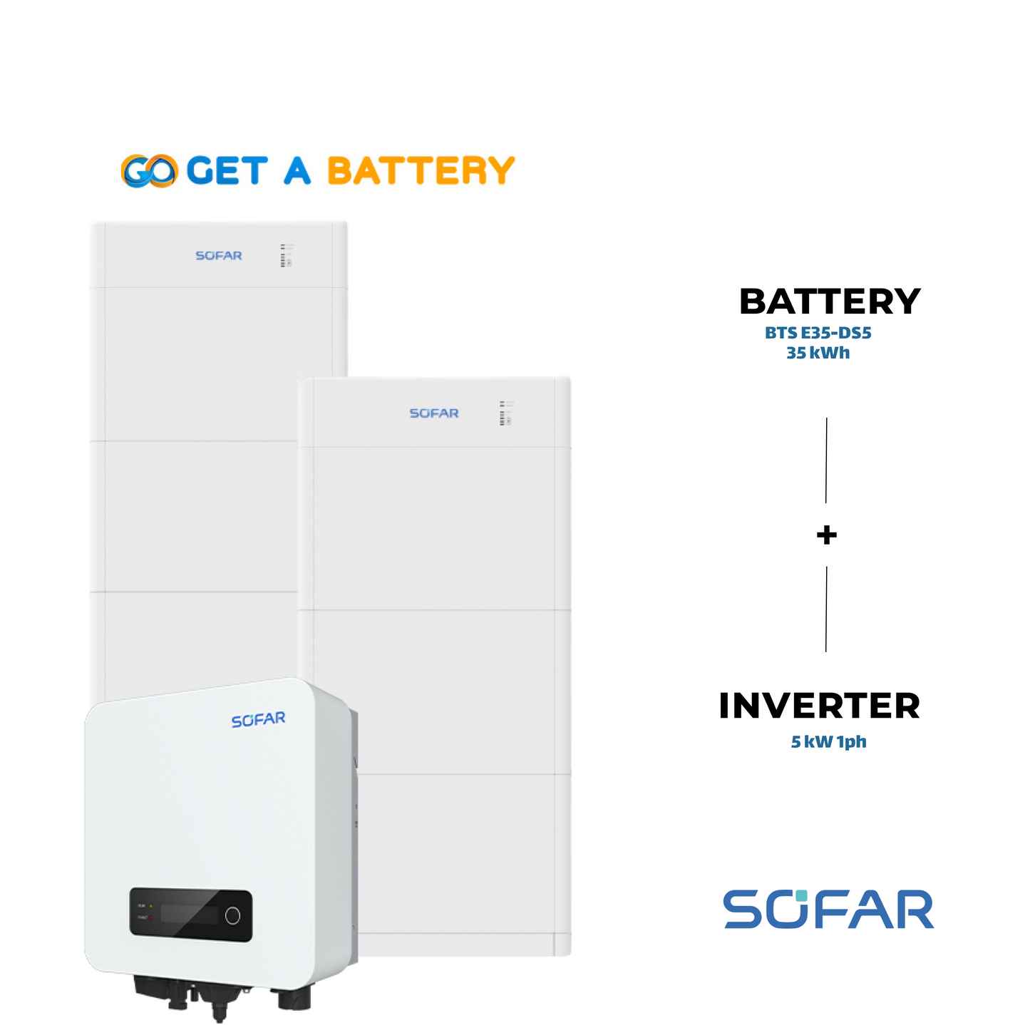 Sofar 35 KWh Battery
Sofar 5kW 1-ph Hybrid Inverter