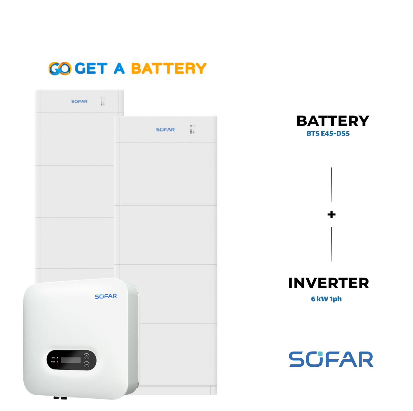 Sofar 45 KWh Battery
Sofar 6kW 1-ph Hybrid Inverter