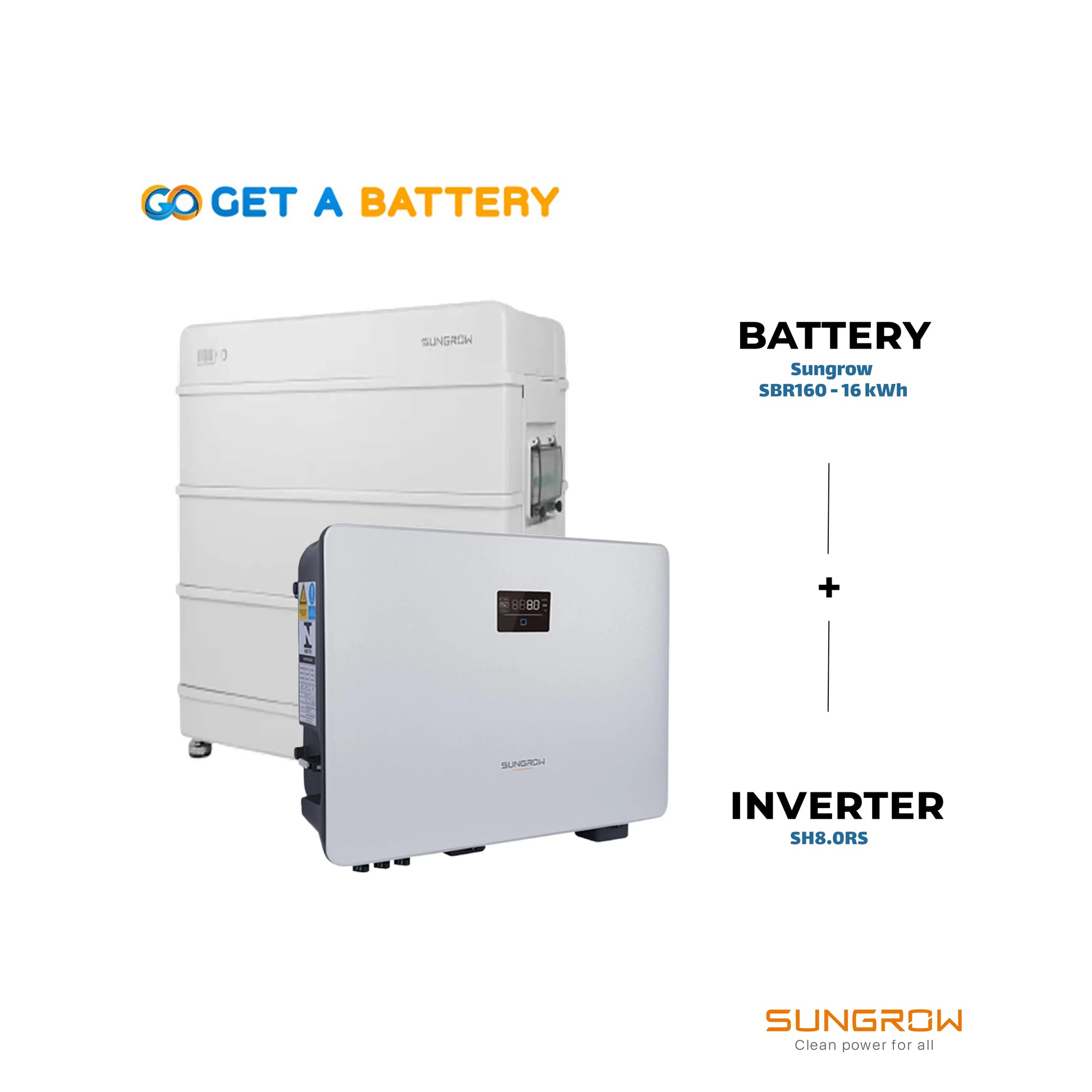 Sungrow SBR160 (16 kWh) + SH8.0RS Inverter - GoGetBattery