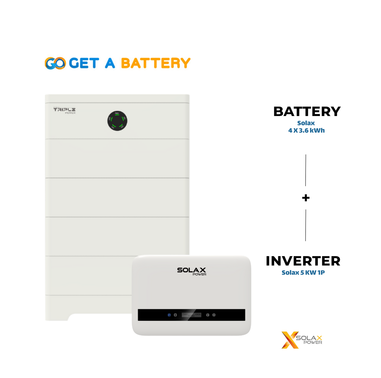 Solax 14.4 kWh Battery + 5 kW 1-Phase Hybrid Inverter