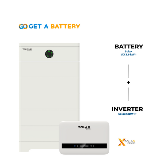Solax 18 kWh Battery + 5 kW 1-Phase Hybrid Inverter
