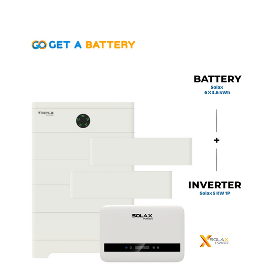 Solax 21.6 kWh Battery + 5 kW 1-Phase Hybrid Inverter