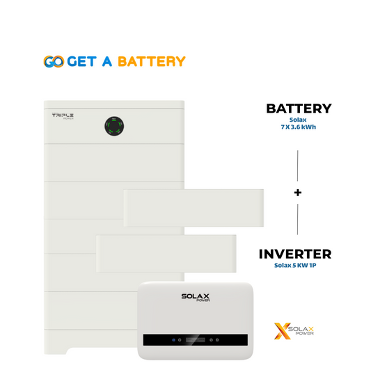 Solax 25.2 kWh Battery + 5 kW 1-Phase Hybrid Inverter