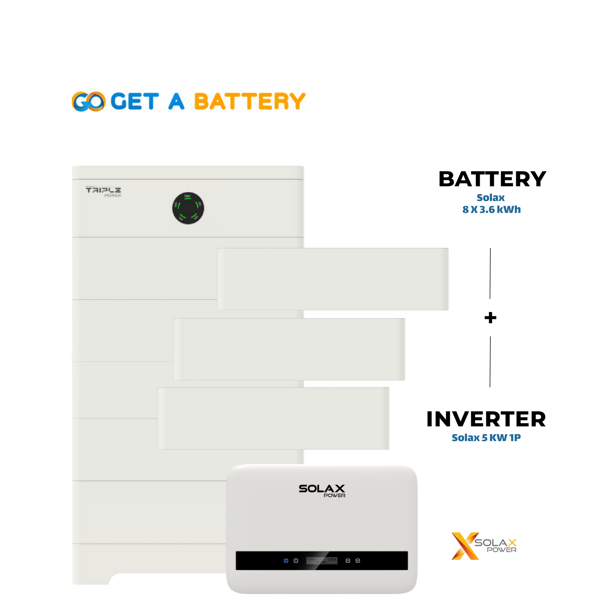 Solax 28.8 kWh Battery + 5 kW 1-Phase Hybrid Inverter
