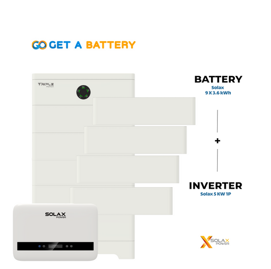 Solax 32.4 kWh Battery + 5 kW 1-Phase Hybrid Inverter