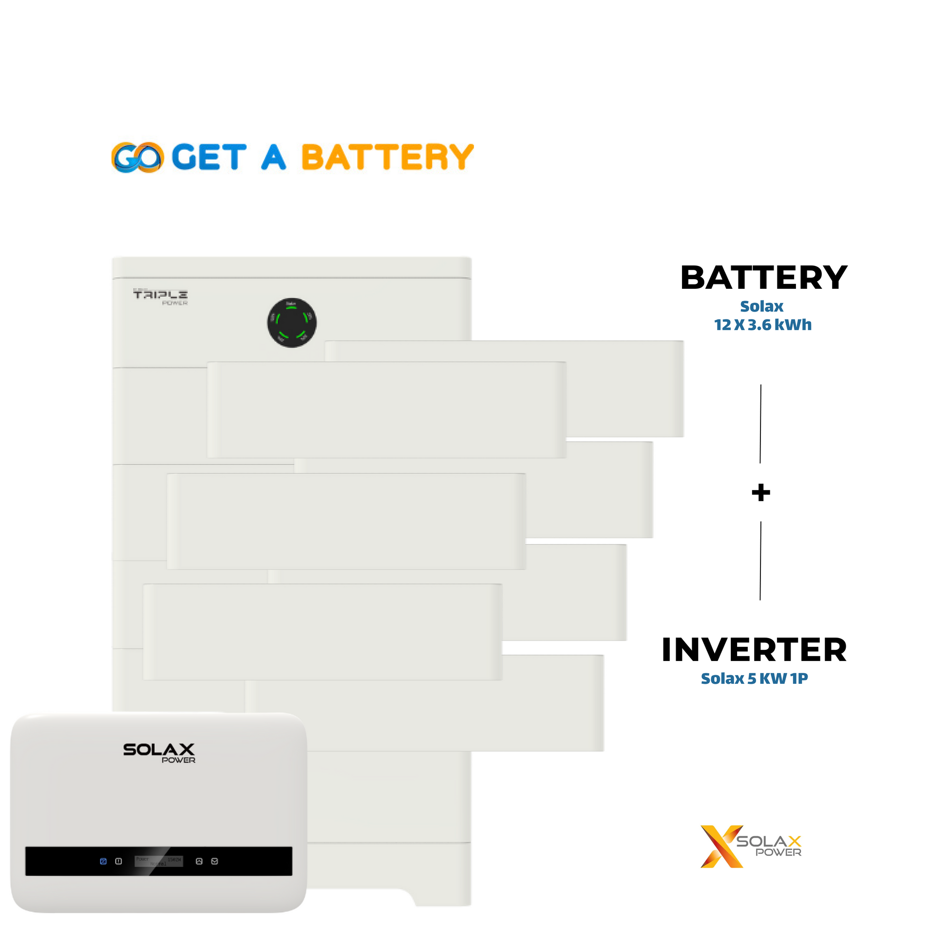 Solax 43.2 kWh Battery + 5 kW 1-Phase Hybrid Inverter
