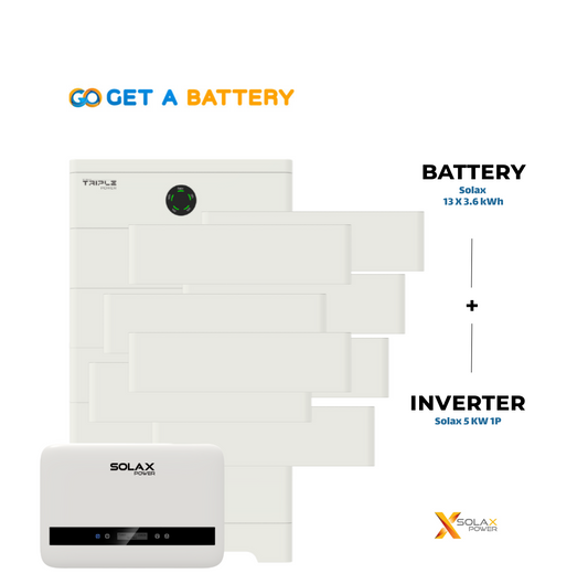 Solax 46.8 kWh Battery + 5 kW 1-Phase Hybrid Inverter