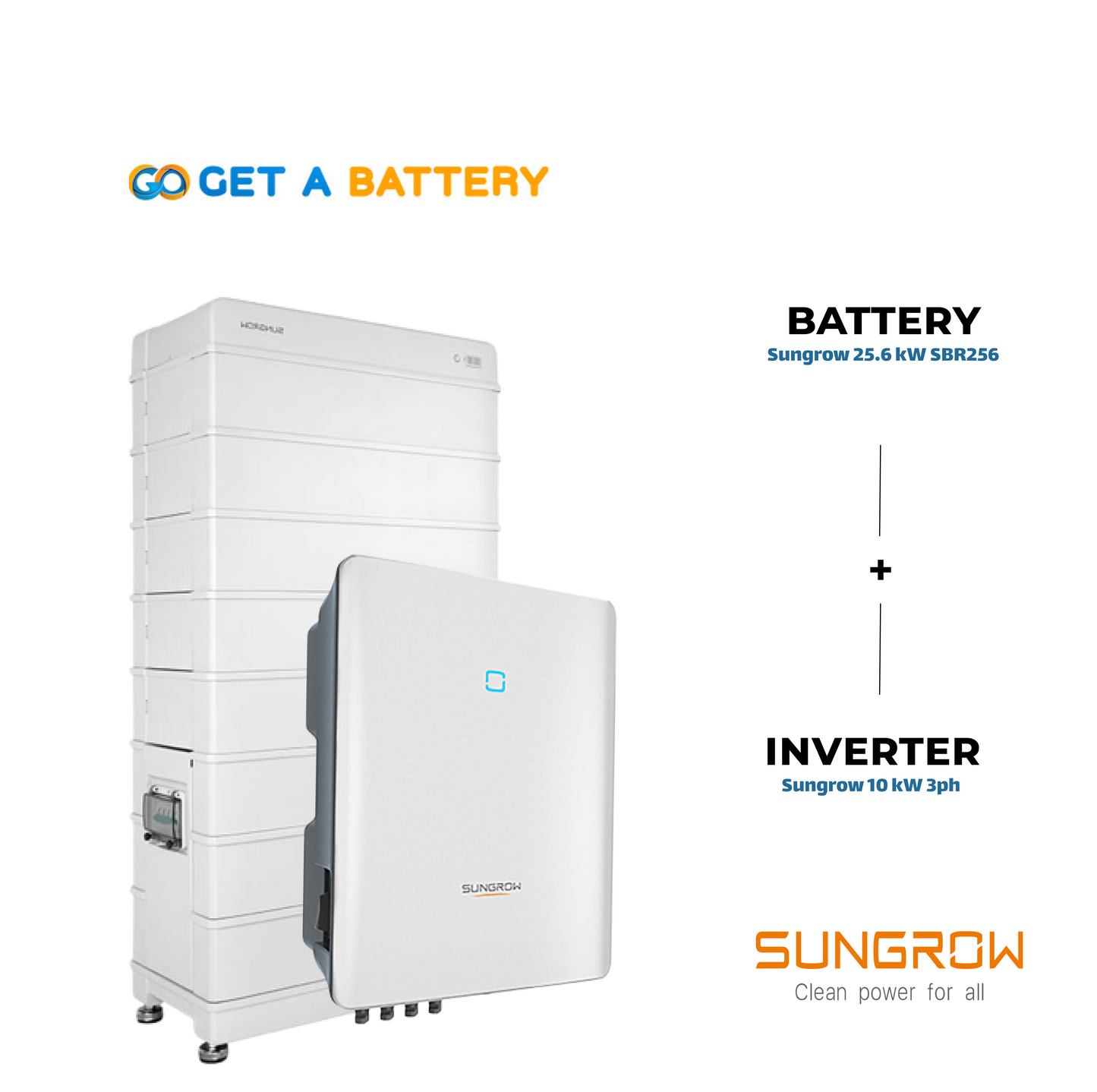 Sungrow 25.6 kWh Battery, paired with the Sungrow 10 kW Three-Phase Hybrid Inverter 