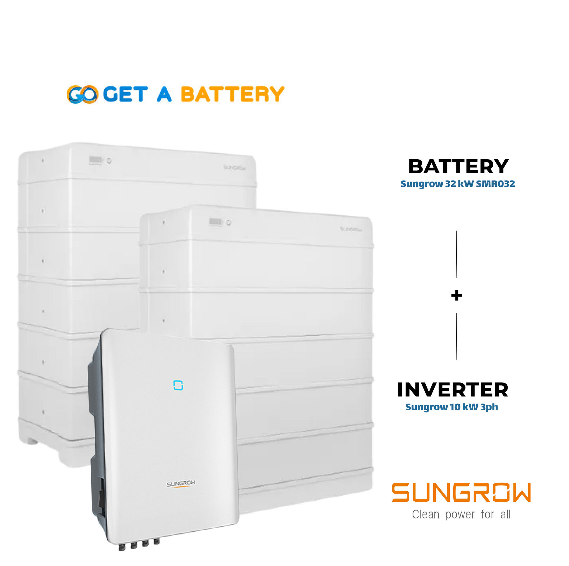 Sungrow 32 kWh Battery, paired with the Sungrow 10 kW Three-Phase Hybrid Inverter