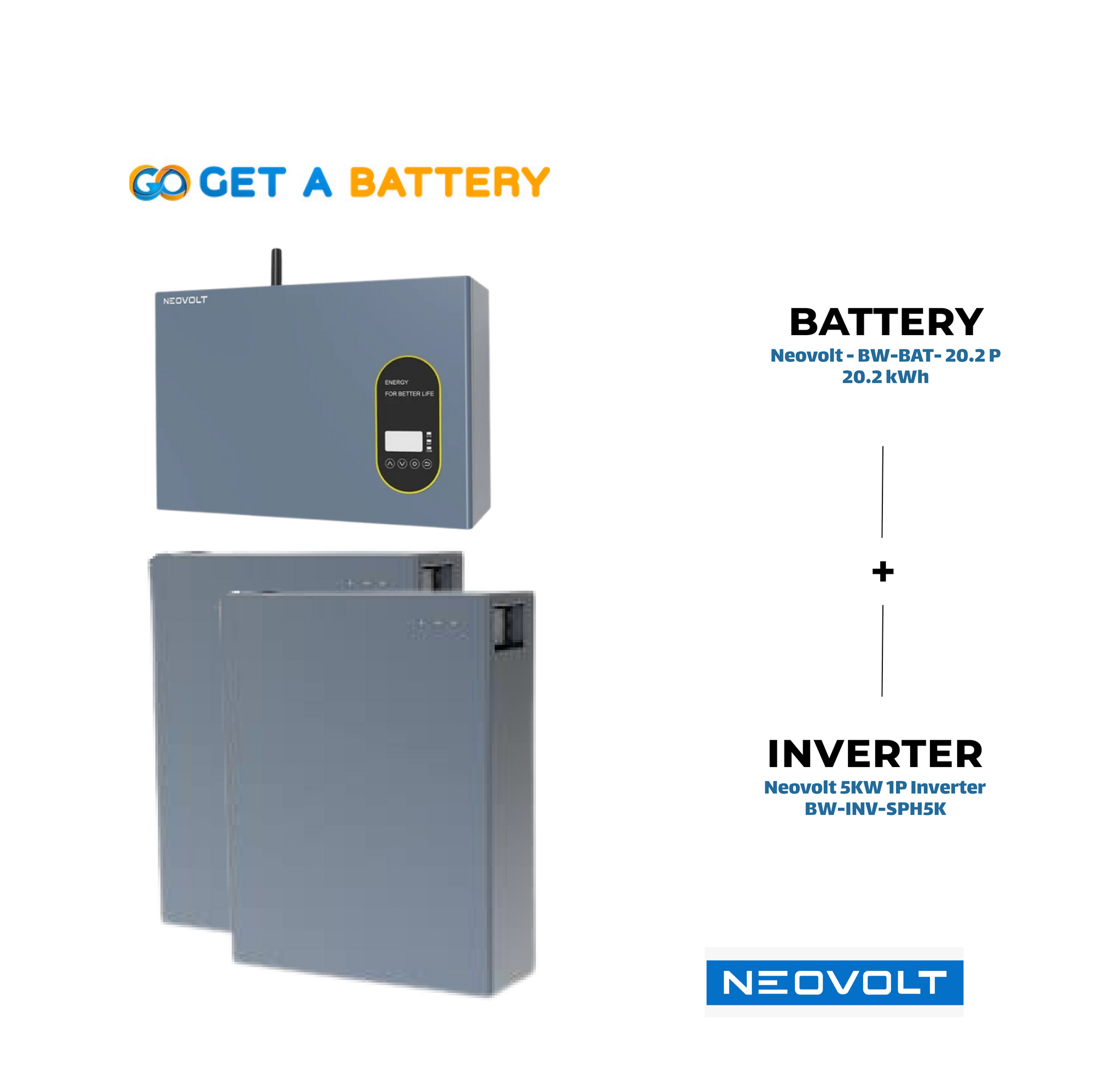 Neovolt 20.2kWh Battery with 5kw 1ph inverter