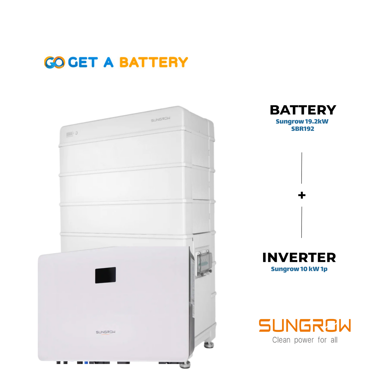Sungrow 19.2 kWh Battery with a 10 kW Single-Phase Hybrid Inverter