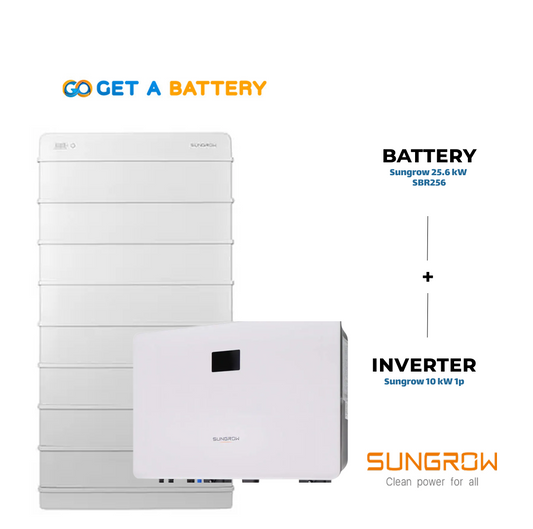  Sungrow 25.6 kWh Battery, combined with the Sungrow 10 kW Single-Phase Hybrid Inverter 