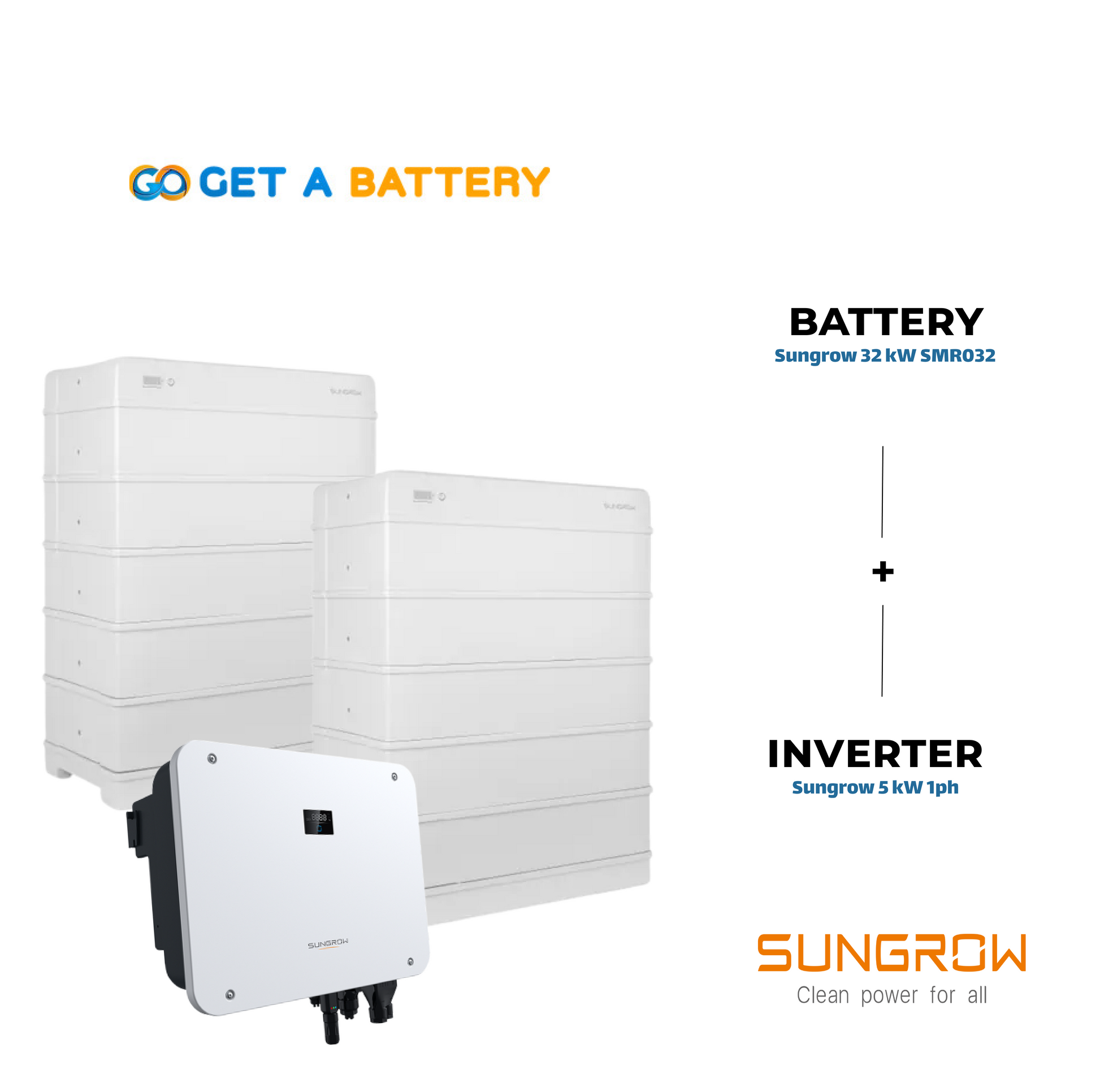 Sungrow 32 kWh Battery, combined with the Sungrow 5 kW Single-Phase Hybrid Inverter