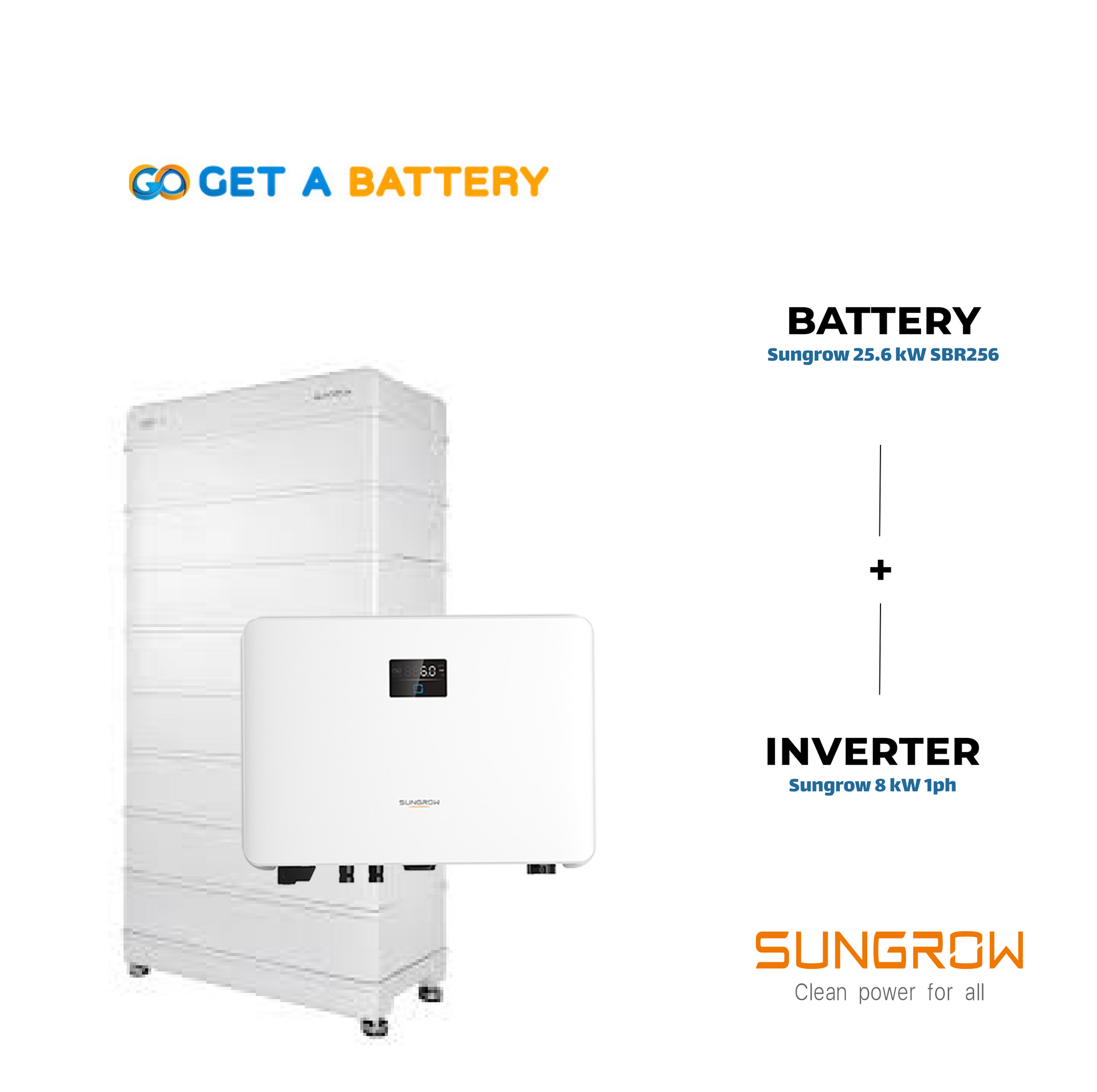 Sungrow 25.6 kWh High-Voltage Battery with the Sungrow 8 kW Single-Phase Hybrid Inverter