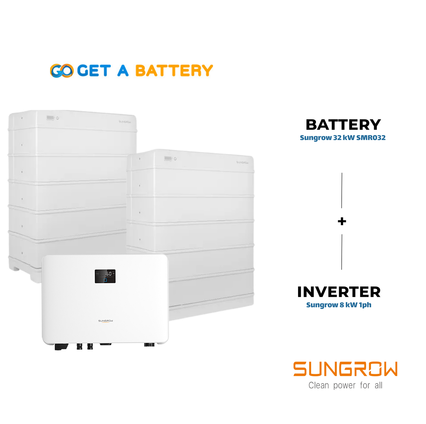 Sungrow 32 kWh Battery, paired with the Sungrow 8 kW Single-Phase Hybrid Inverter