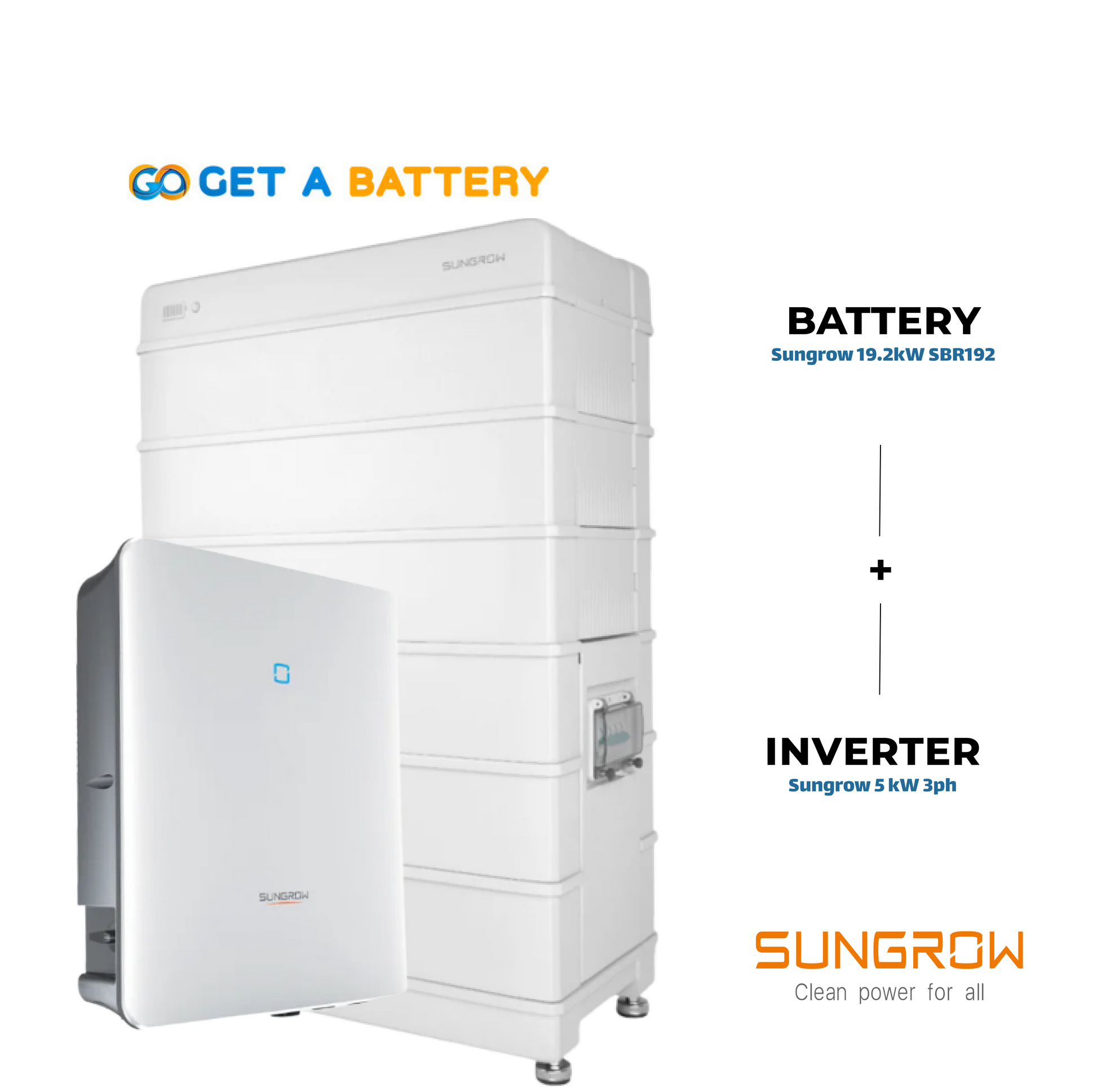Sungrow 19.2 kWh Battery with a 5 kW Three-Phase Hybrid Inverter