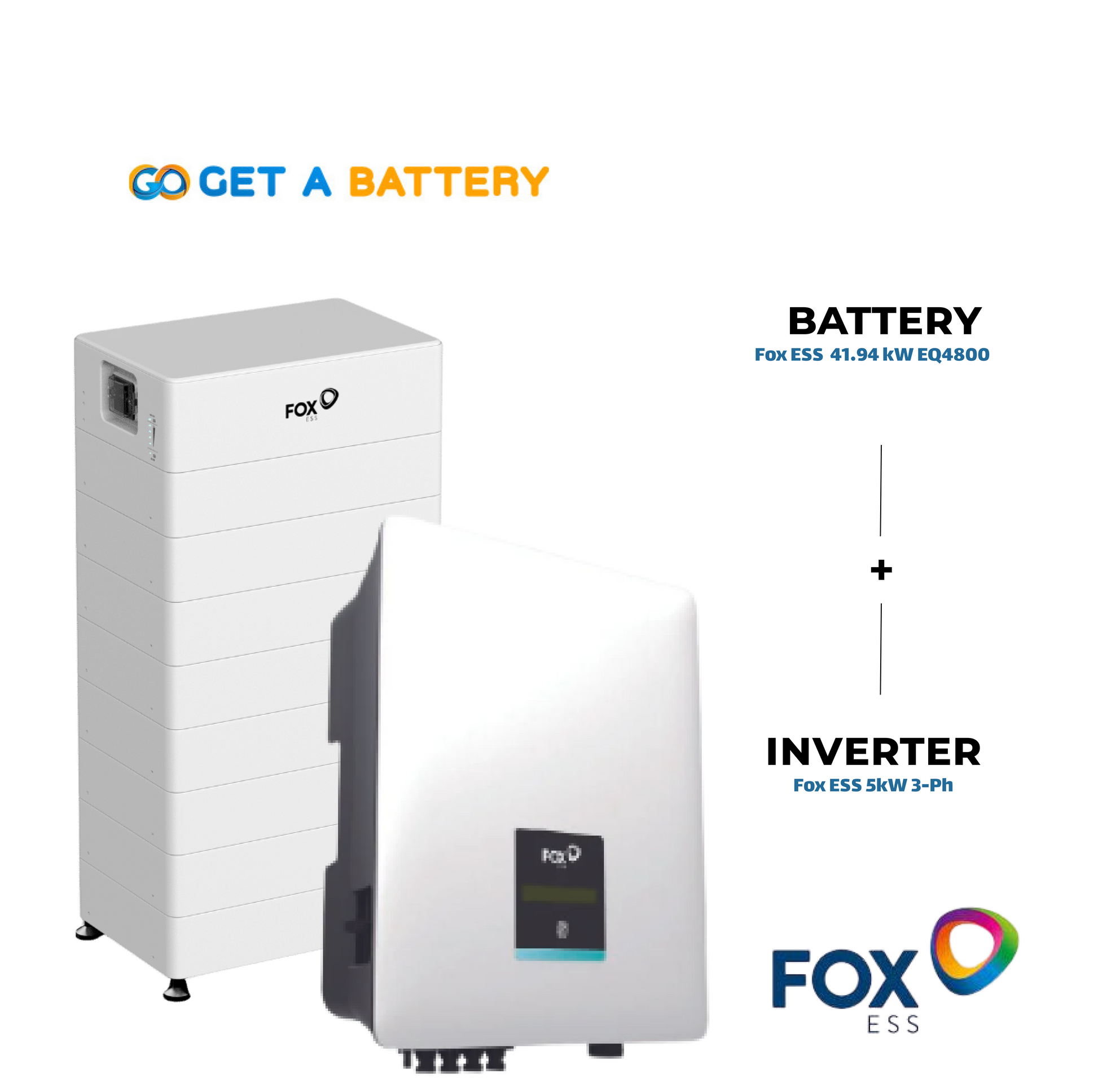 Fox ESS 41.94 kWh Battery with 
Fox ESS 5 kW 3ph Hybrid Inverter,