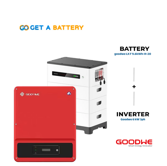GoodWe 9.6 KWh Battery 
GoodWe 6kW 3-ph Hybrid Inverter