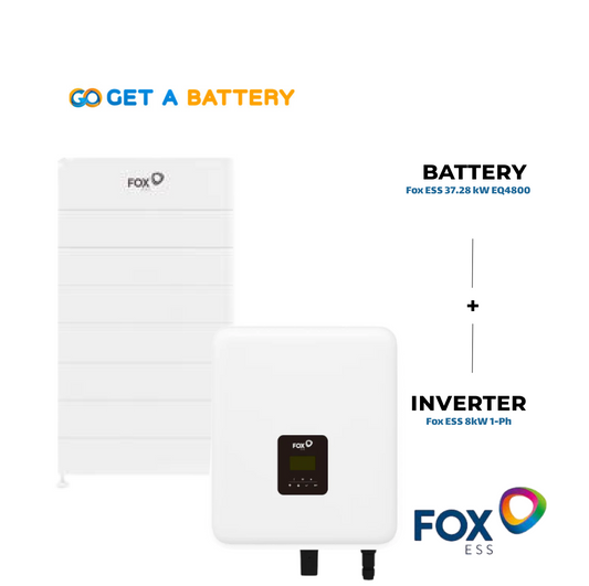Fox ESS 8 kW Single-Phase Hybrid Inverter with a 37.28 kWh Fox ESS Battery Stack