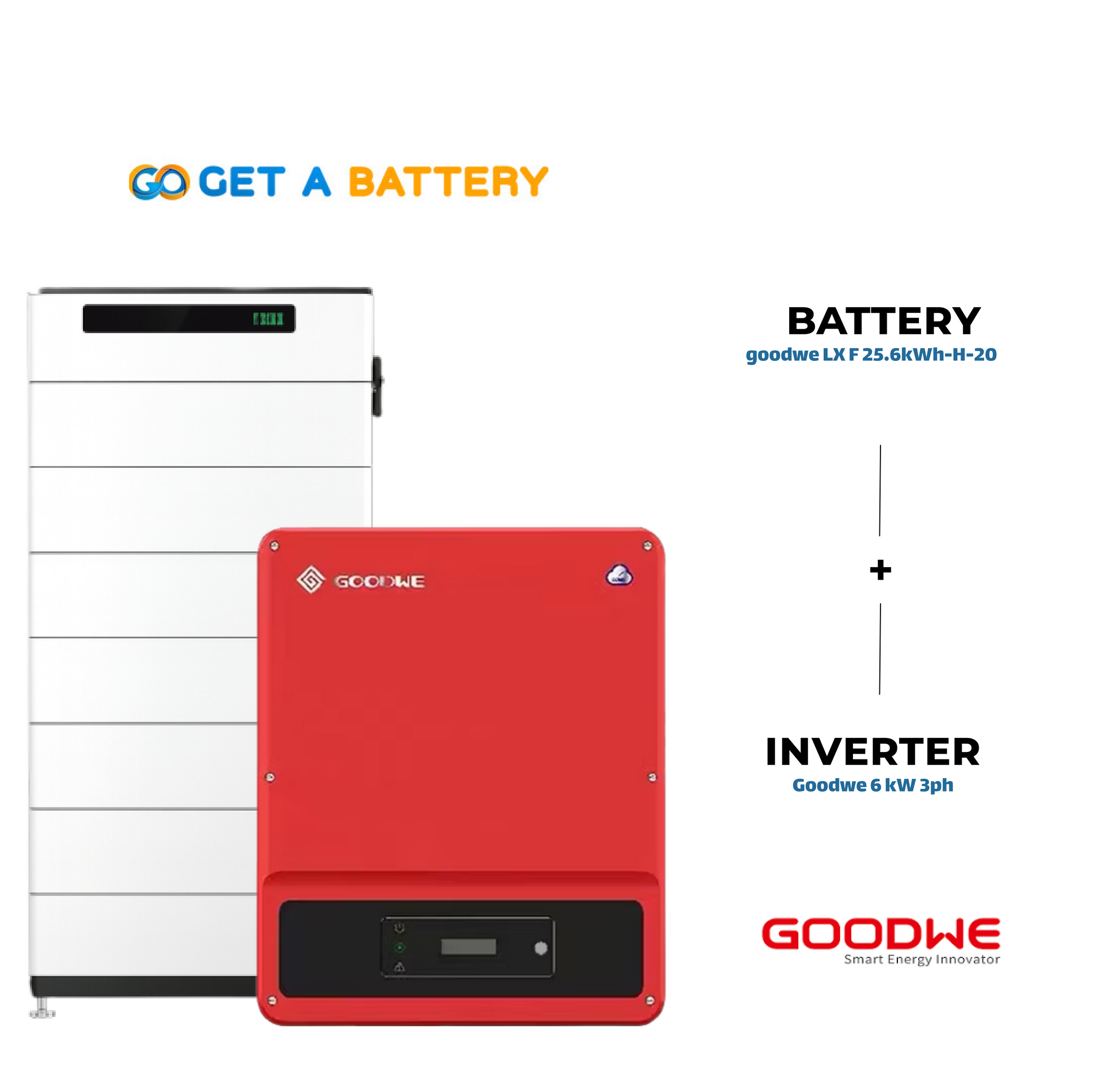 GoodWe 25.6 KWh Battery 
GoodWe 6kW 3-ph Hybrid Inverter