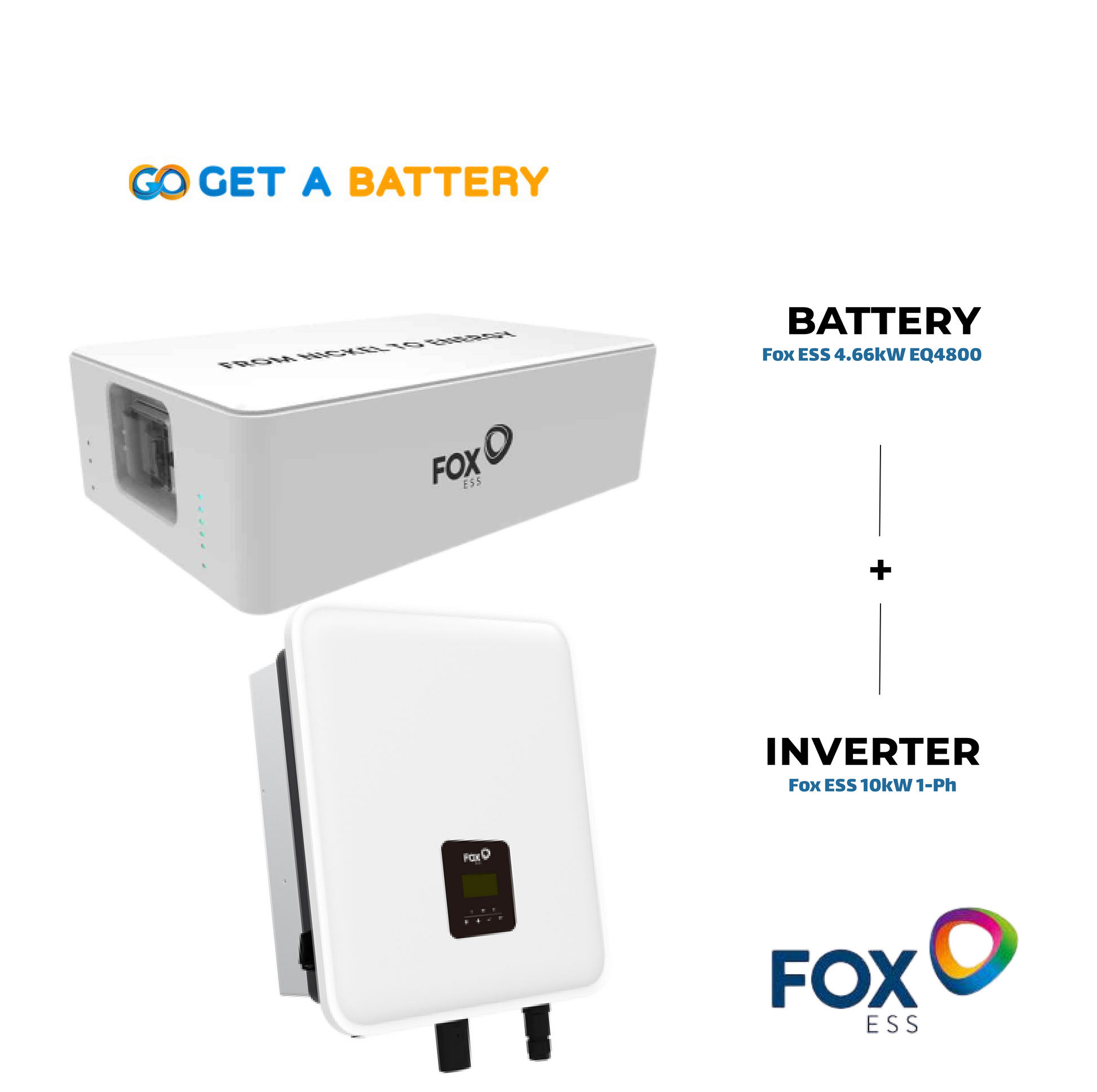 Fox ESS 10 KW Single-Phase Hybrid Inverter with a 4.66 kWh Fox ESS Battery