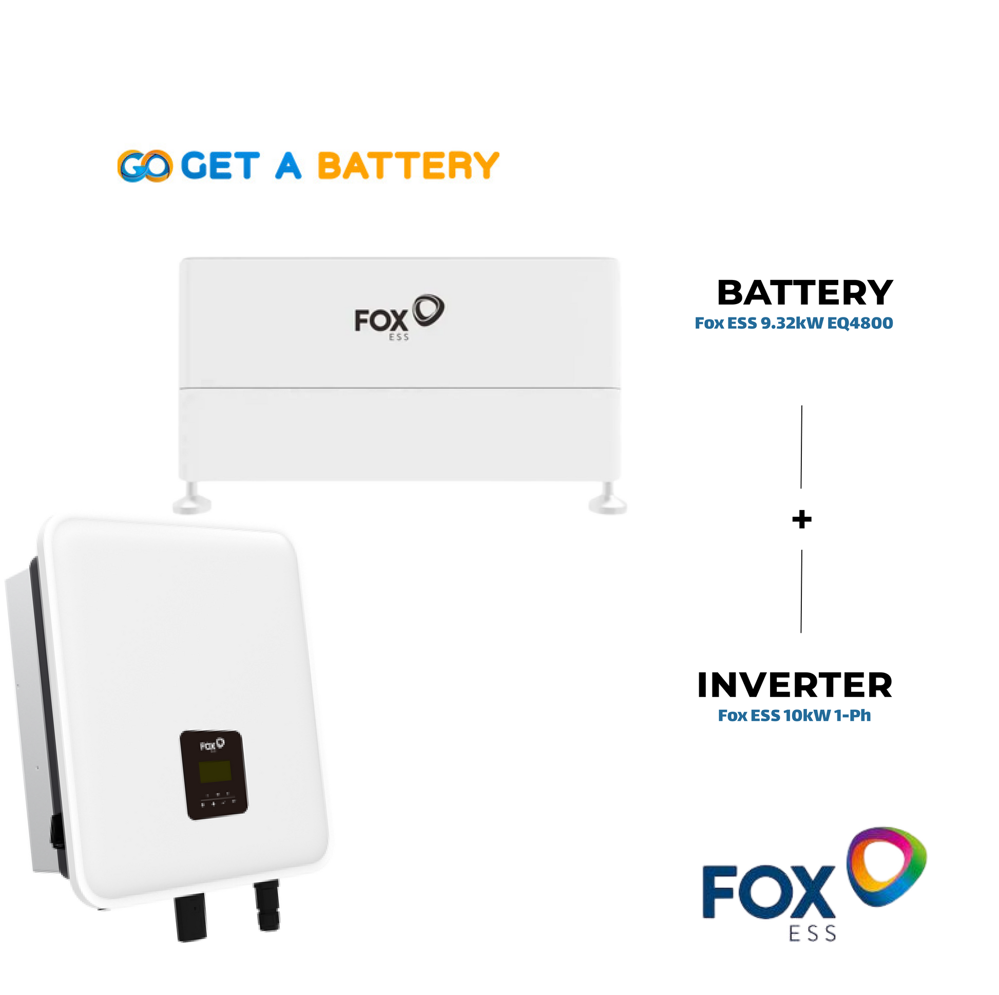 Fox ESS 10 W 1ph Hybrid Inverter with a 9.32 kWh Fox ESS Battery