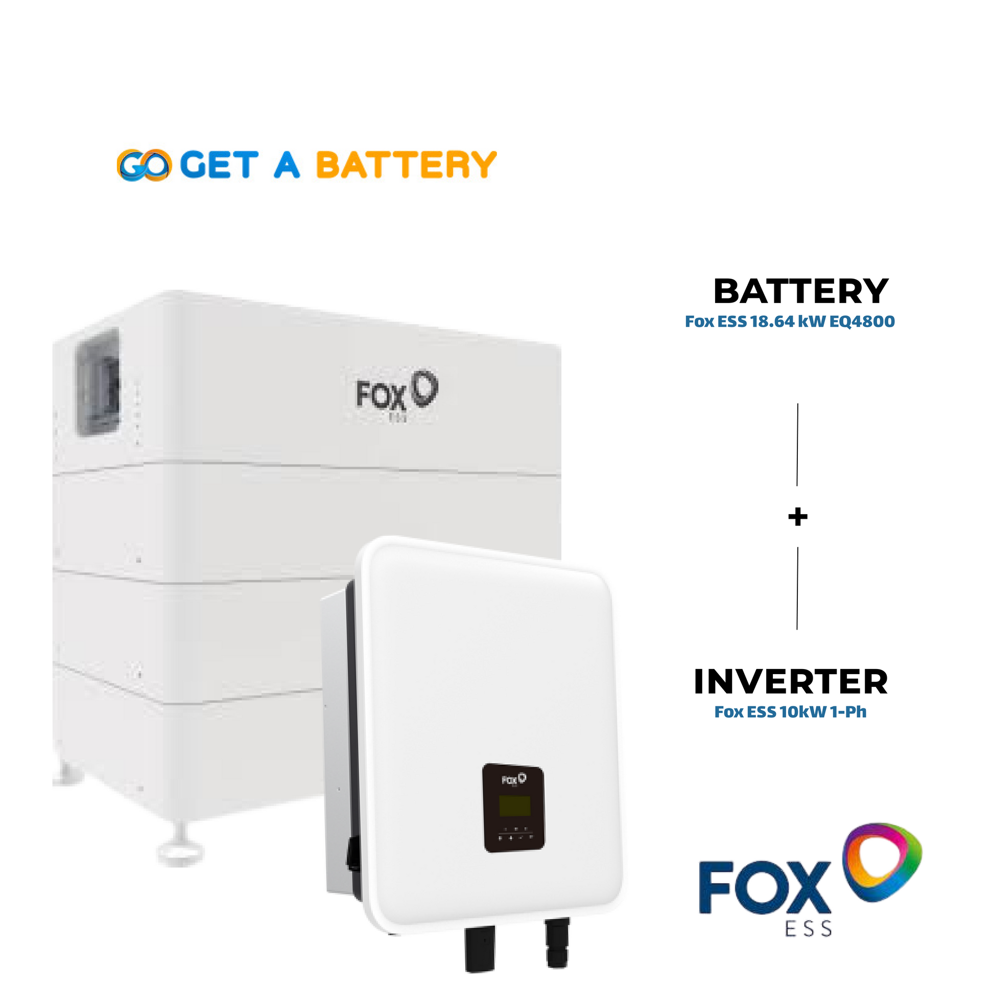  Fox ESS 10 KW 1ph Hybrid Inverter with an 18.64 kWh Fox ESS Battery Stack