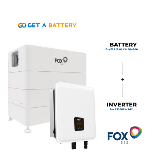  Fox ESS 10 KW 1ph Hybrid Inverter with an 18.64 kWh Fox ESS Battery Stack