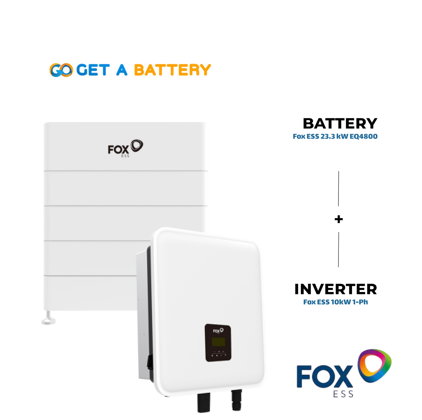  Fox ESS 10 KW 1ph Hybrid Inverter  with a 23.3 kWh Fox ESS Battery Stack