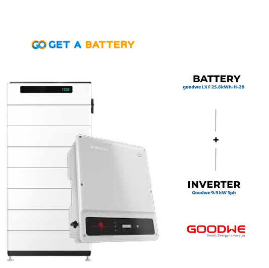  GoodWe 25.6 KWh Battery 
GoodWe 9.9kW 3-ph Hybrid Inverter 