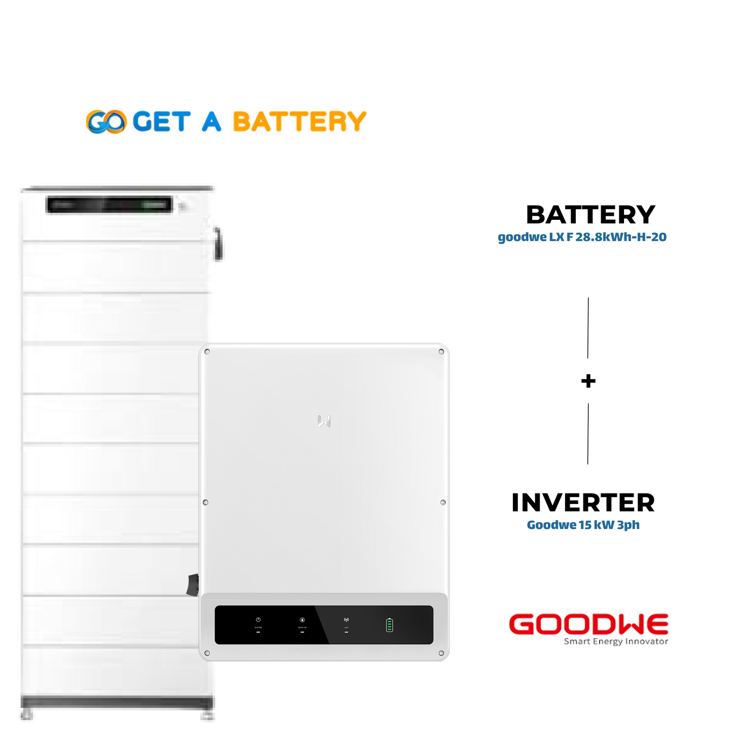 GoodWe 28.8 KWh Battery 
GoodWe 15 kW 3ph Hybrid Inverter