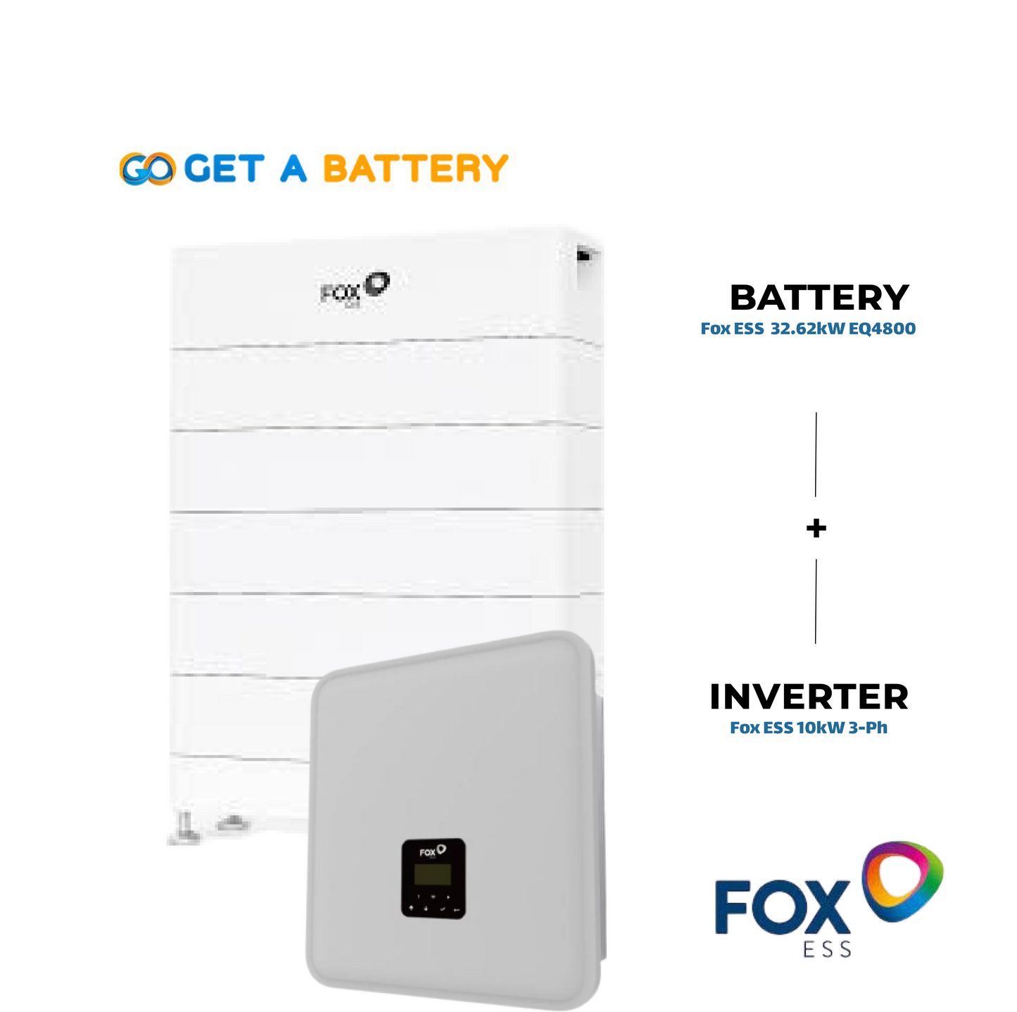  Fox ESS 10 kW 3ph Hybrid Inverter with a 32.62 kWh Fox ESS Battery Stack