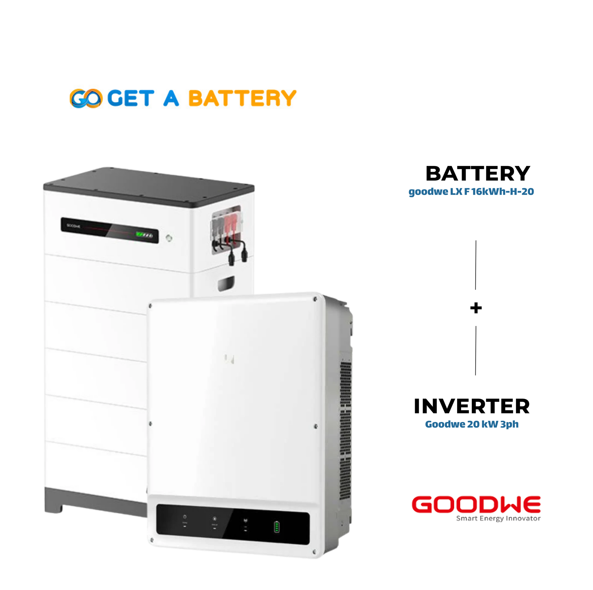 GoodWe 16 kWh Battery  with GoodWe 20 KW 3-ph Hybrid Inverter