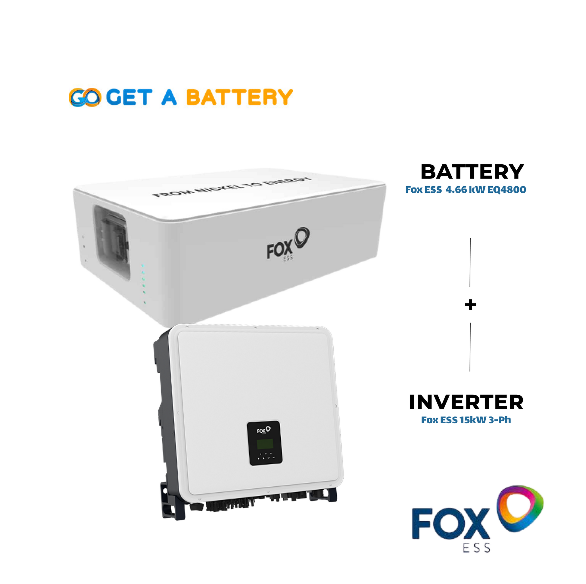 Fox ESS 15 kW 3ph Hybrid Inverter with a 4.66 kWh Fox ESS Battery