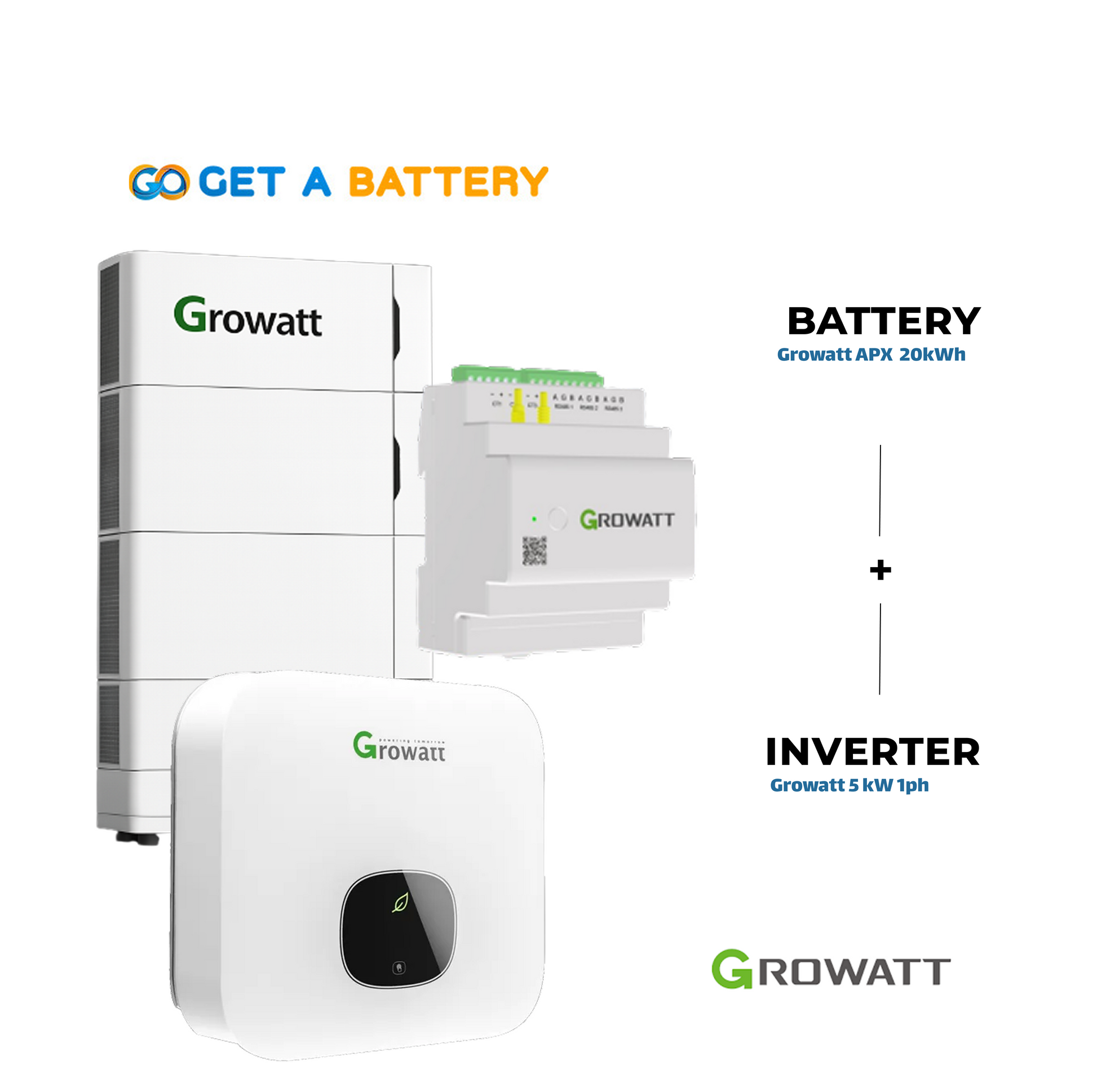 Growatt 5 kW Single-Phase Hybrid Inverter with  
20 kWh Growatt Battery 