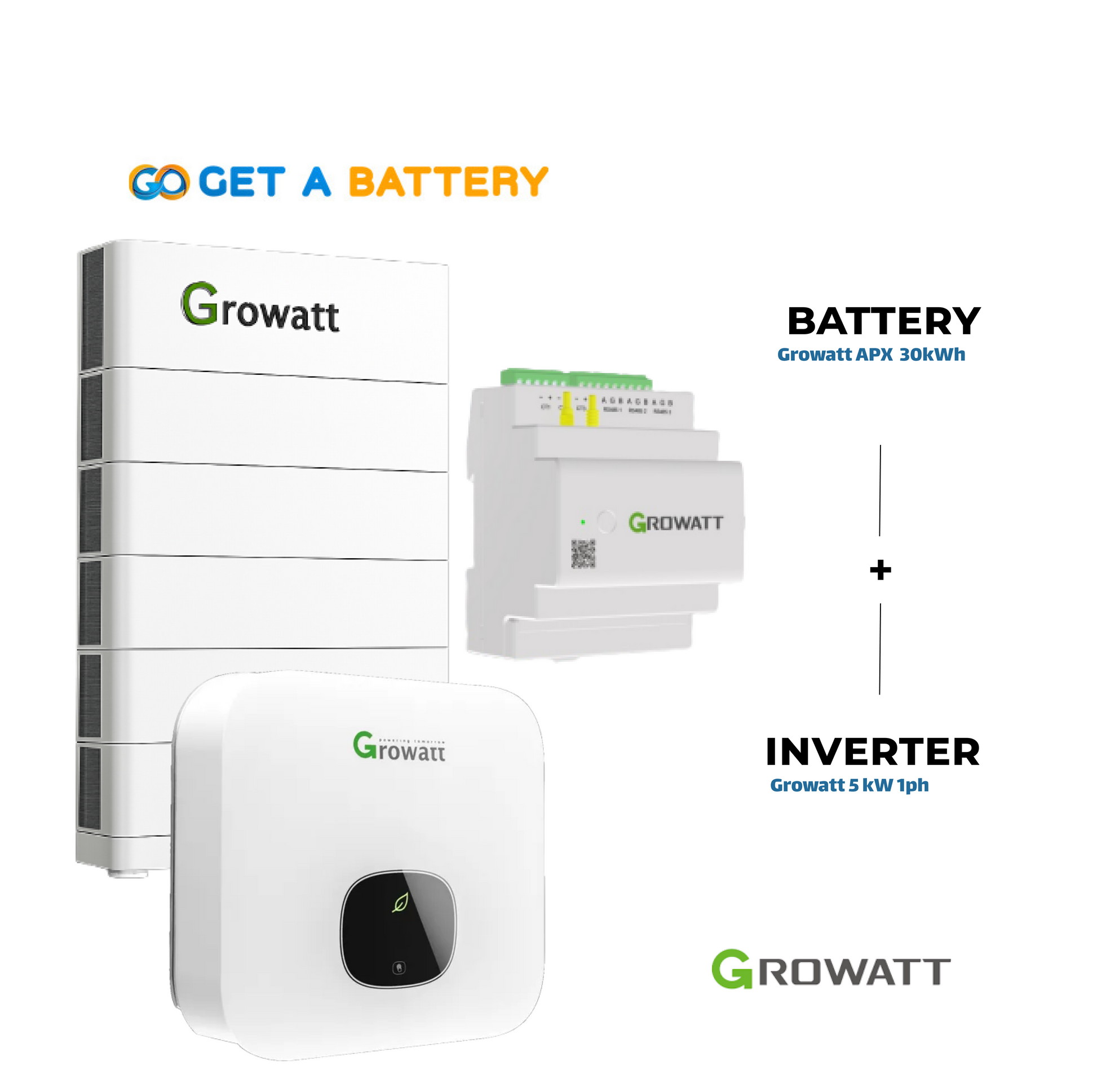 Growatt 5 kW Single-Phase Hybrid Inverter with 
a 30 kWh Growatt Battery 