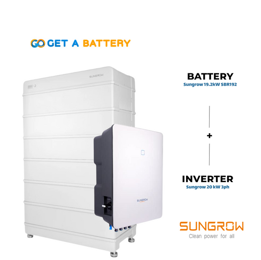 Sungrow 19.2 kWh Battery paired with the Sungrow 20 kW Three-Phase Hybrid Inverter